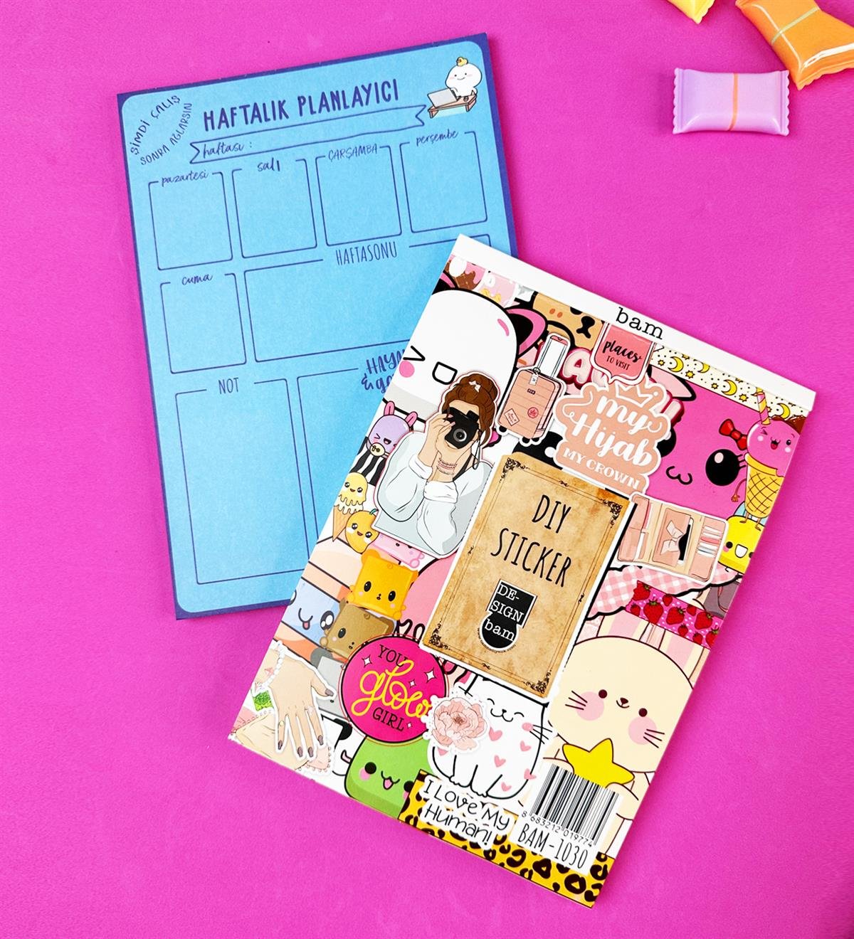 Şimdi Çalış Sonra Ağlarsın Klavye Önü Haftalık Planlayıcı Ve My DIY Sticker Kitabı SetgiftmodaGmhs101903