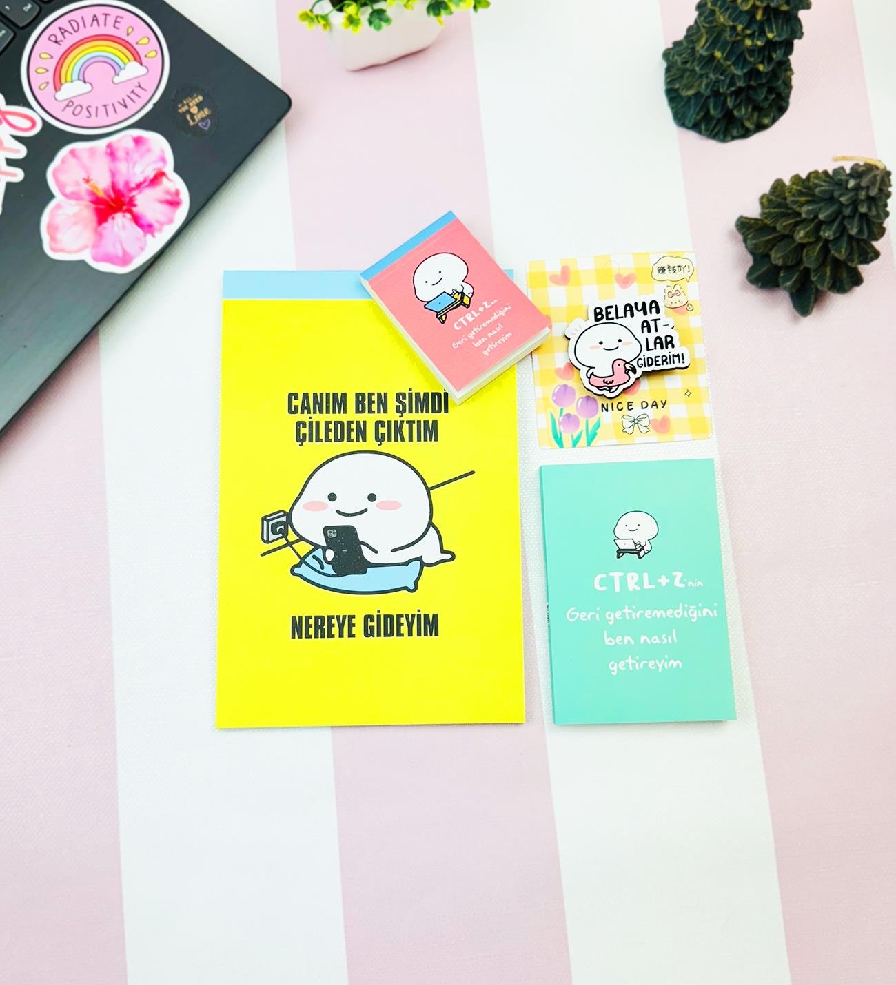 Motto Tasarımlı 4'lü Hediye Seti Seri :12giftmodaGmhs102025