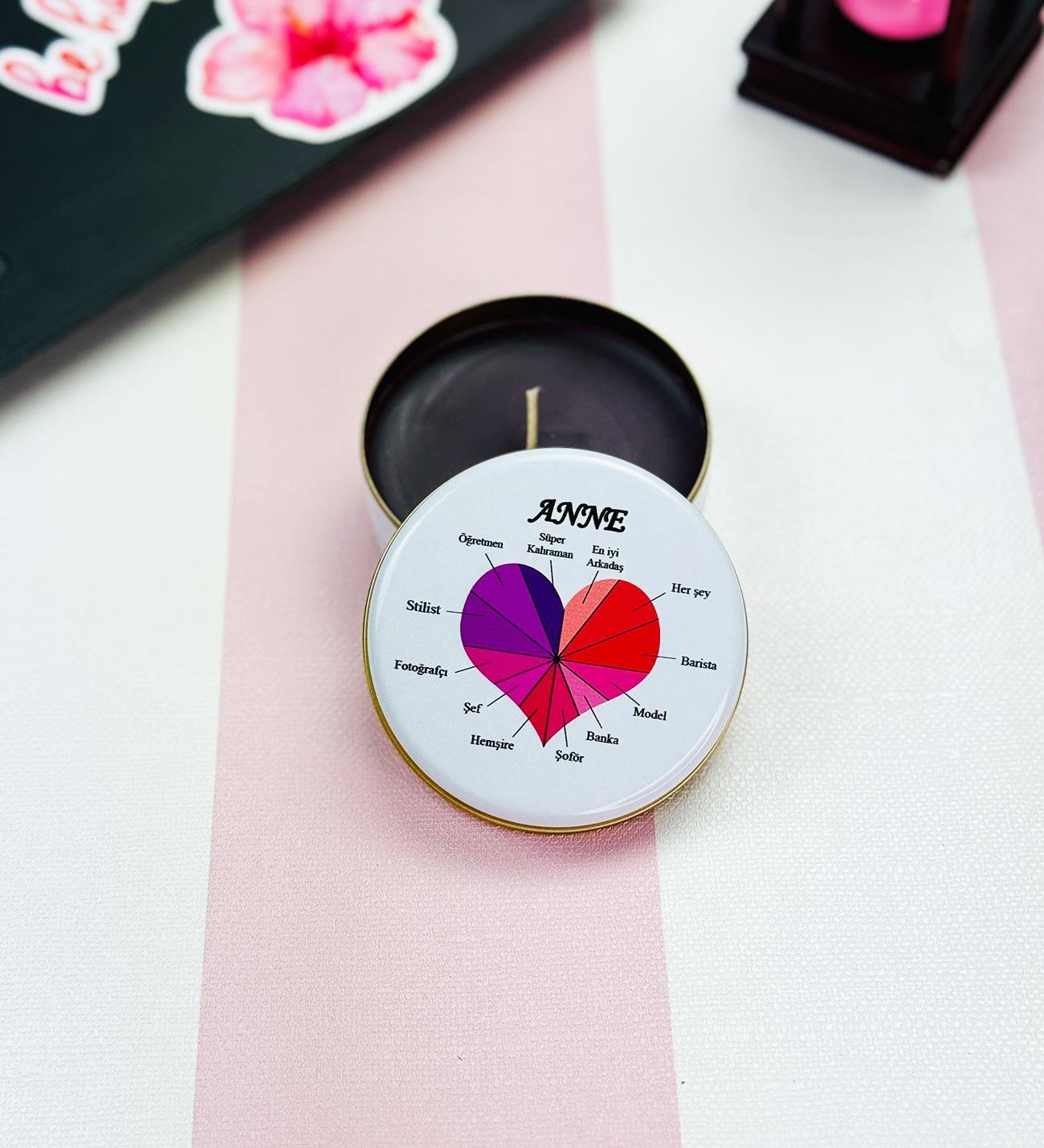 Süper Anne Tasarımlı Kupa Sert Kapaklı Defter Ve Kokulu Teneke Mum Hediye SetigiftmodaGmhs101999