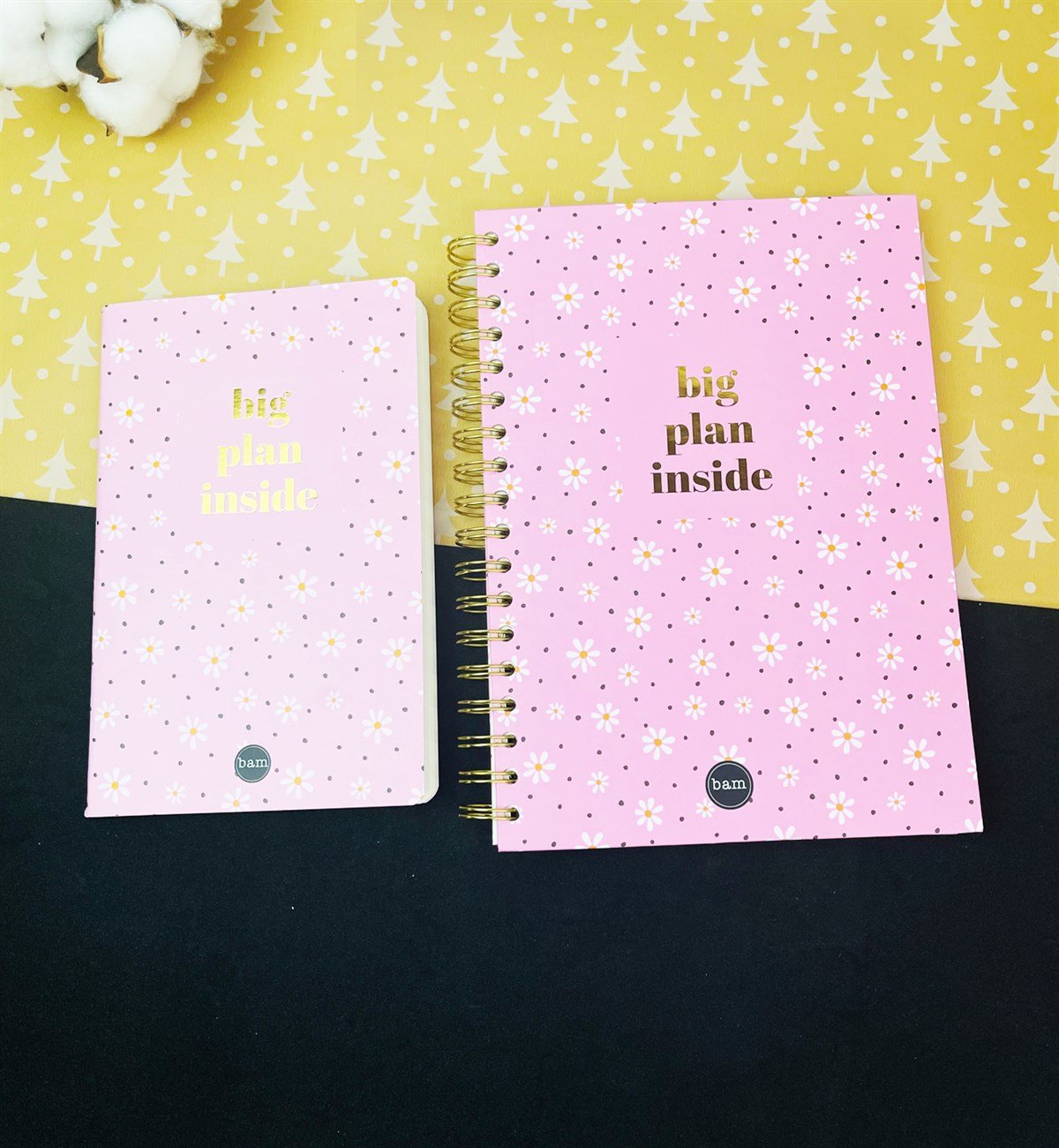 Papatya Tasarımlı Spiralli Defter Ve Terzi Dikişli Defter SetgiftmodaGmhs101573
