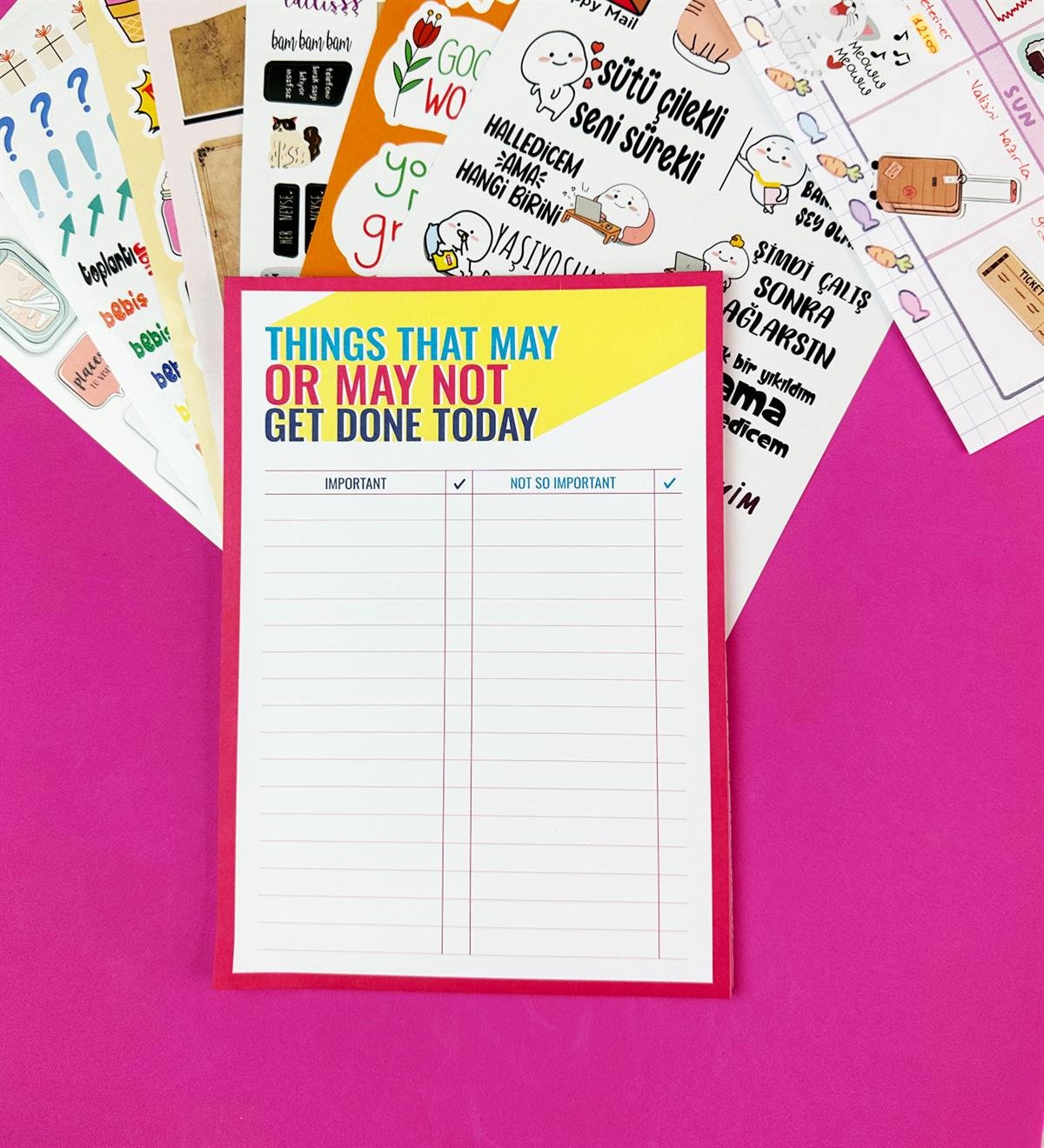 Yapacak Listesi Klavye Önü Haftalık Planlayıcı Ve My DIY Sticker Kitabı SetgiftmodaGmhs101908