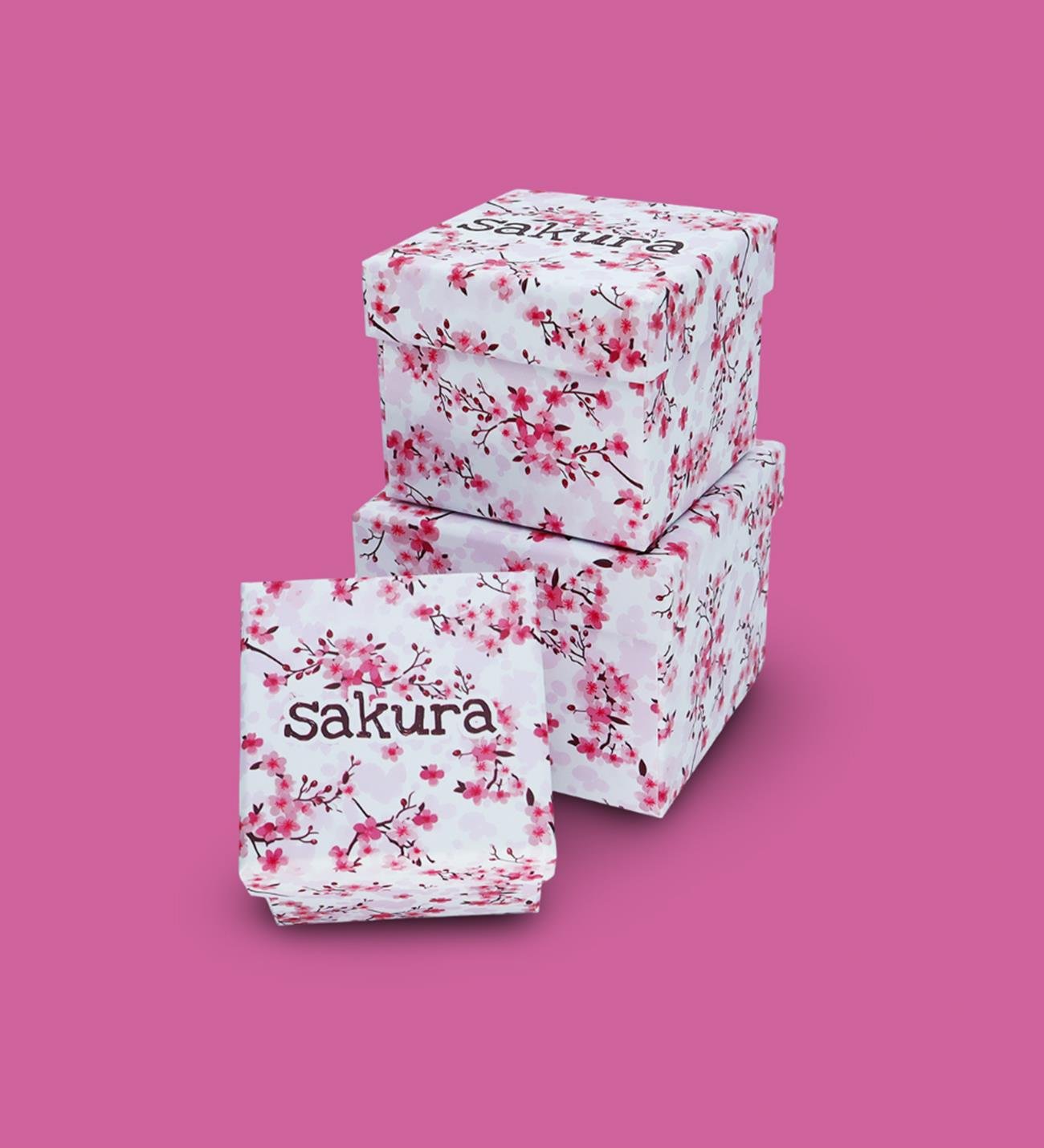 Kırmızı Sakura 3'lü Mini Hediye Kutusu ve Dot Defter, Doodle Book SetgiftmodaGmhs102072