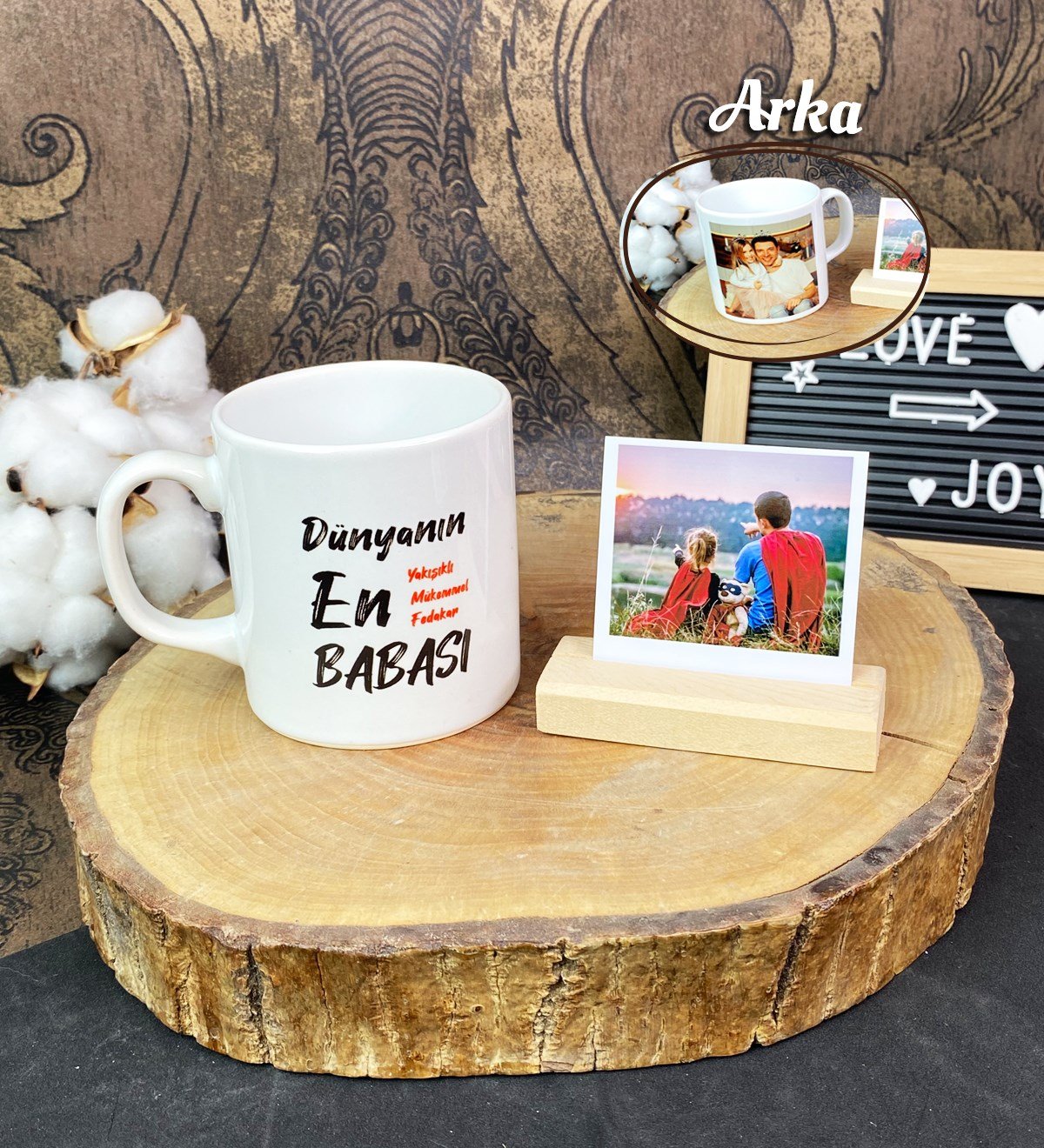 Kişiye Özel Dünyanın En Yakışıklı Babası Kupa Ve Fotoğraf tutucu SetgiftmodaGmhs101691