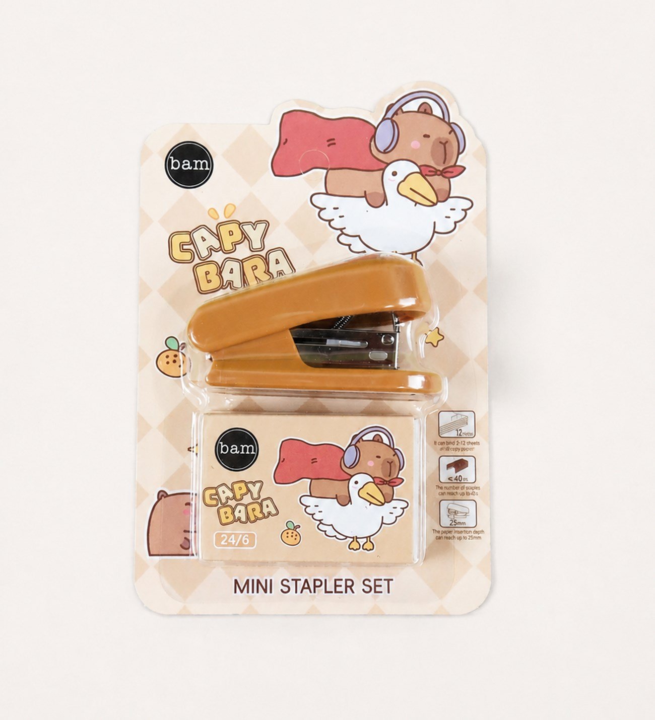 Capybara Temalı Mini Zımba ve Zımba Teli SetgiftmodaBM-2523