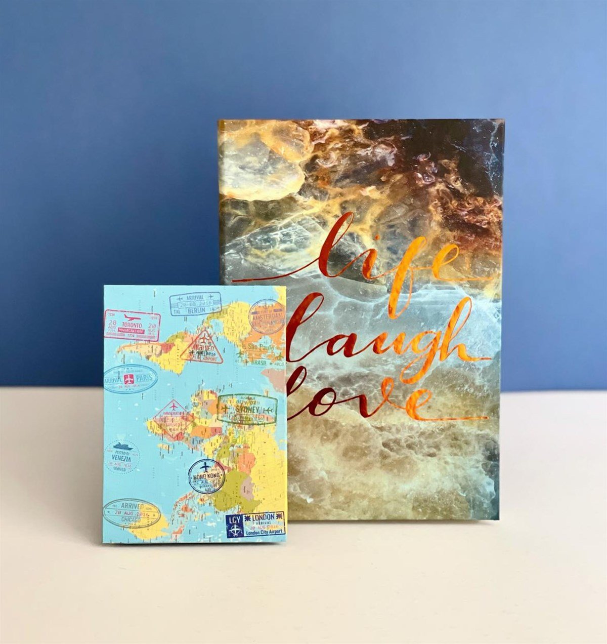 Life Loung Love Tasarımlı Lastikli Defter Travel Mini Albüm Ve Makoron Keçeli Kalem giftmodaGmhs101169