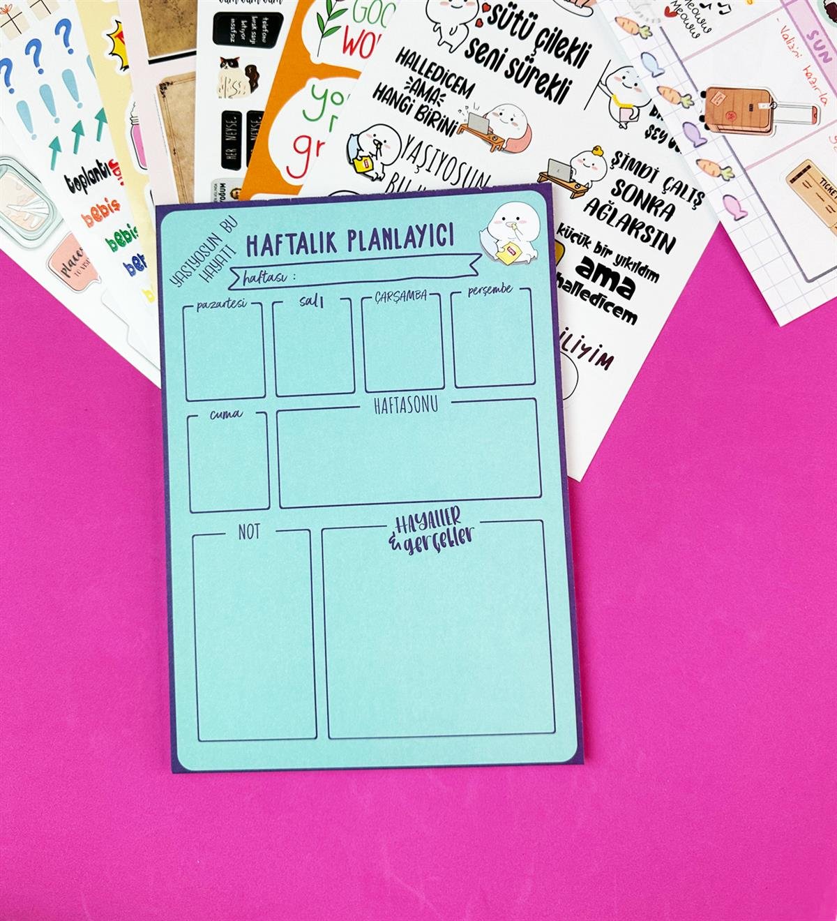 Yaşıyosun Bu Hayatı Klavye Önü Haftalık Planlayıcı Ve My DIY Sticker Kitabı SetgiftmodaGmhs101910