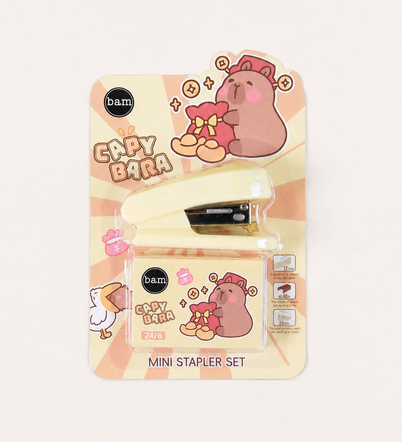 Capybara Temalı Mini Zımba ve Zımba Teli SetgiftmodaBM-2523