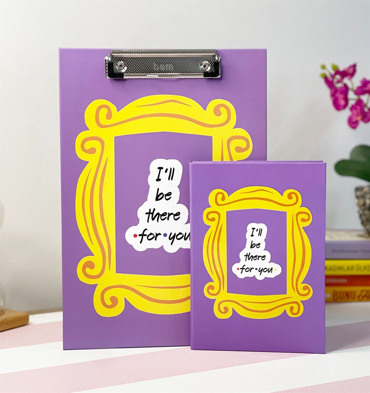 Seninin İçin Orda Olacağım Tasarımlı Sekreterlik Ve Lastikli Defter SetgiftmodaGmhs101191