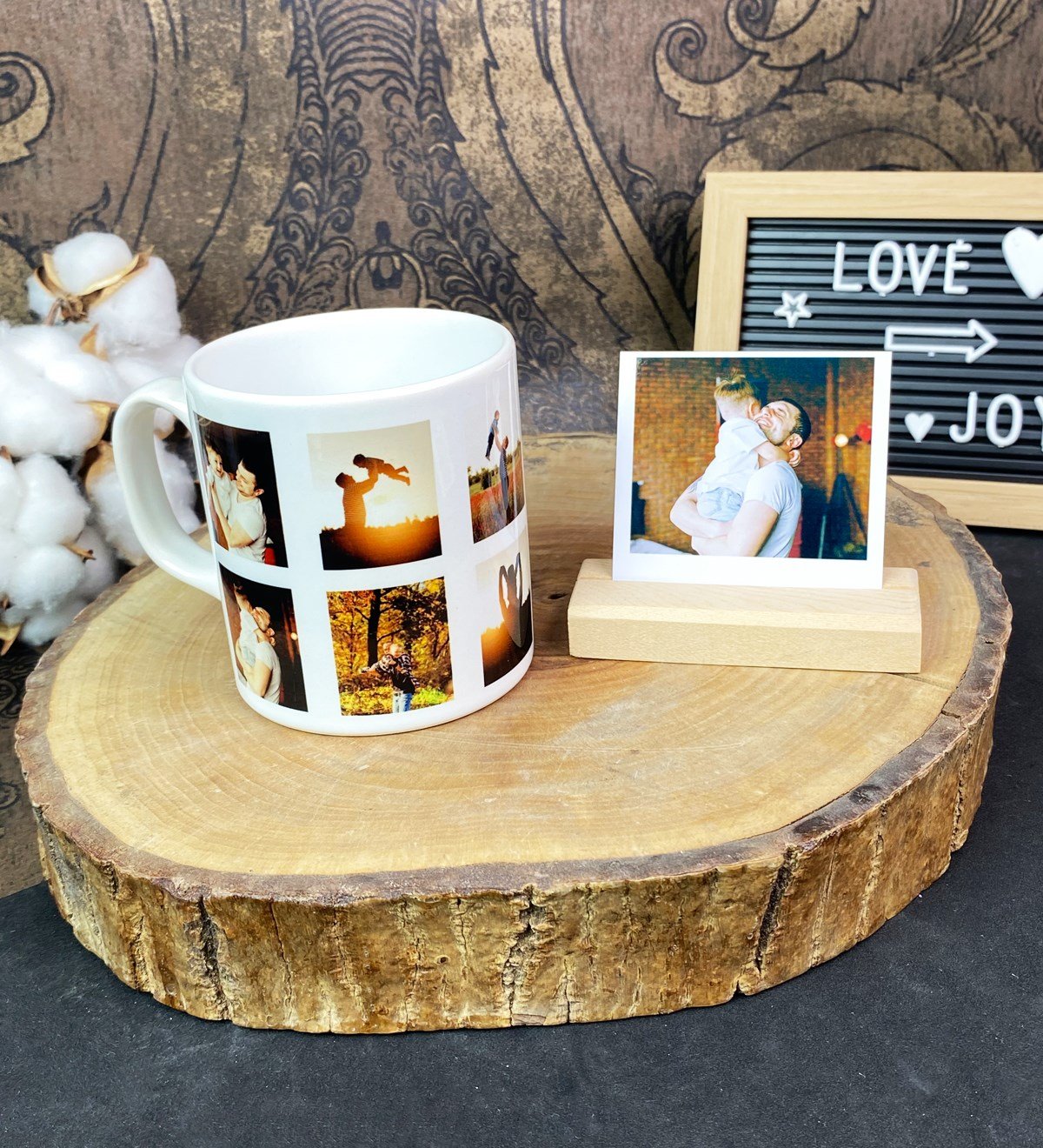 Kişiye Özel 10 Fotoğraflı Baba Kupa Ve Fotoğraf Tutucu SetgiftmodaGmhs101693