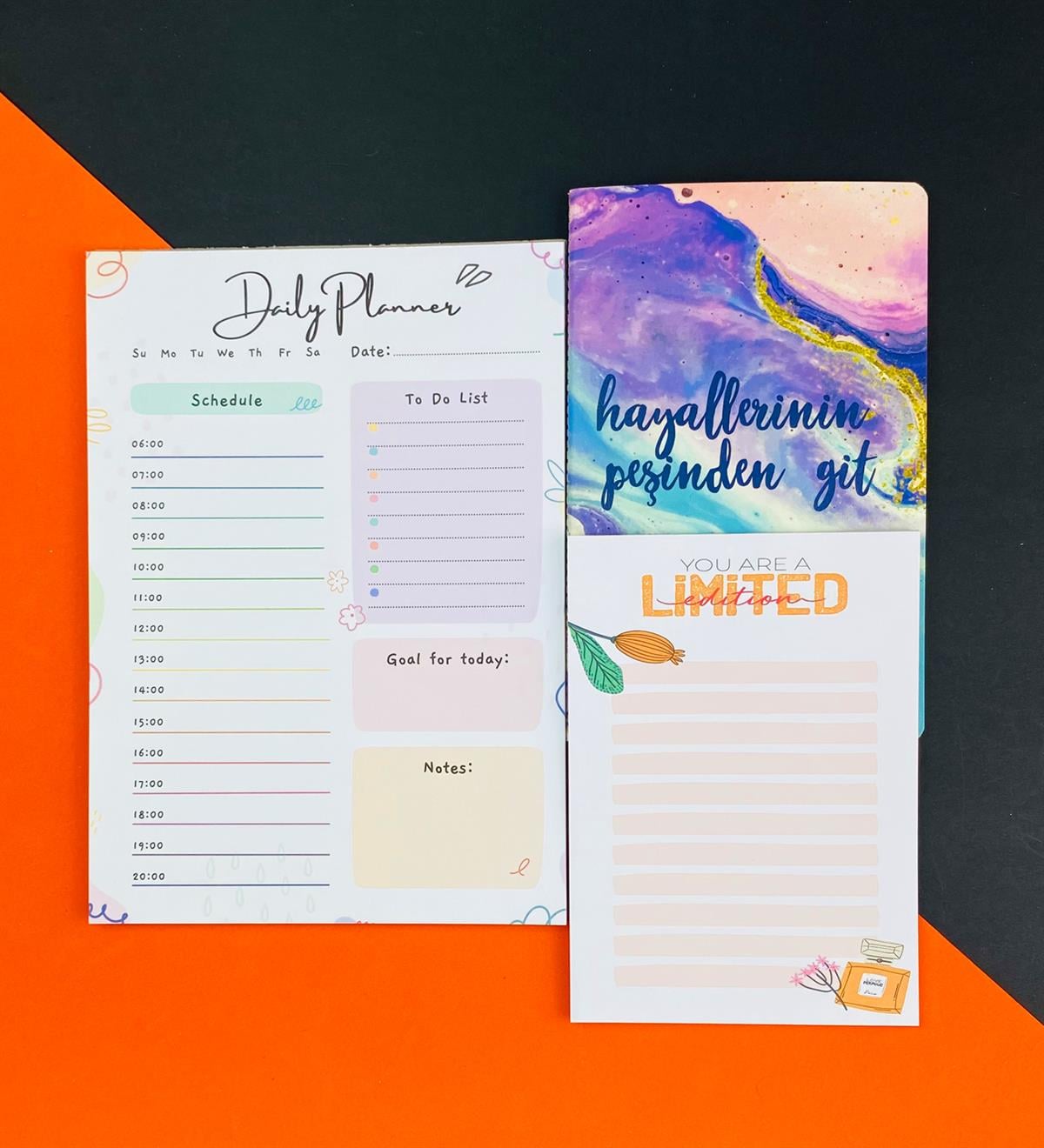 To Do List Yapılacak Listesi Dikişli Defter ve Klavye Önü Haftalık Planlayıcı Set:15giftmodaGmhs101955