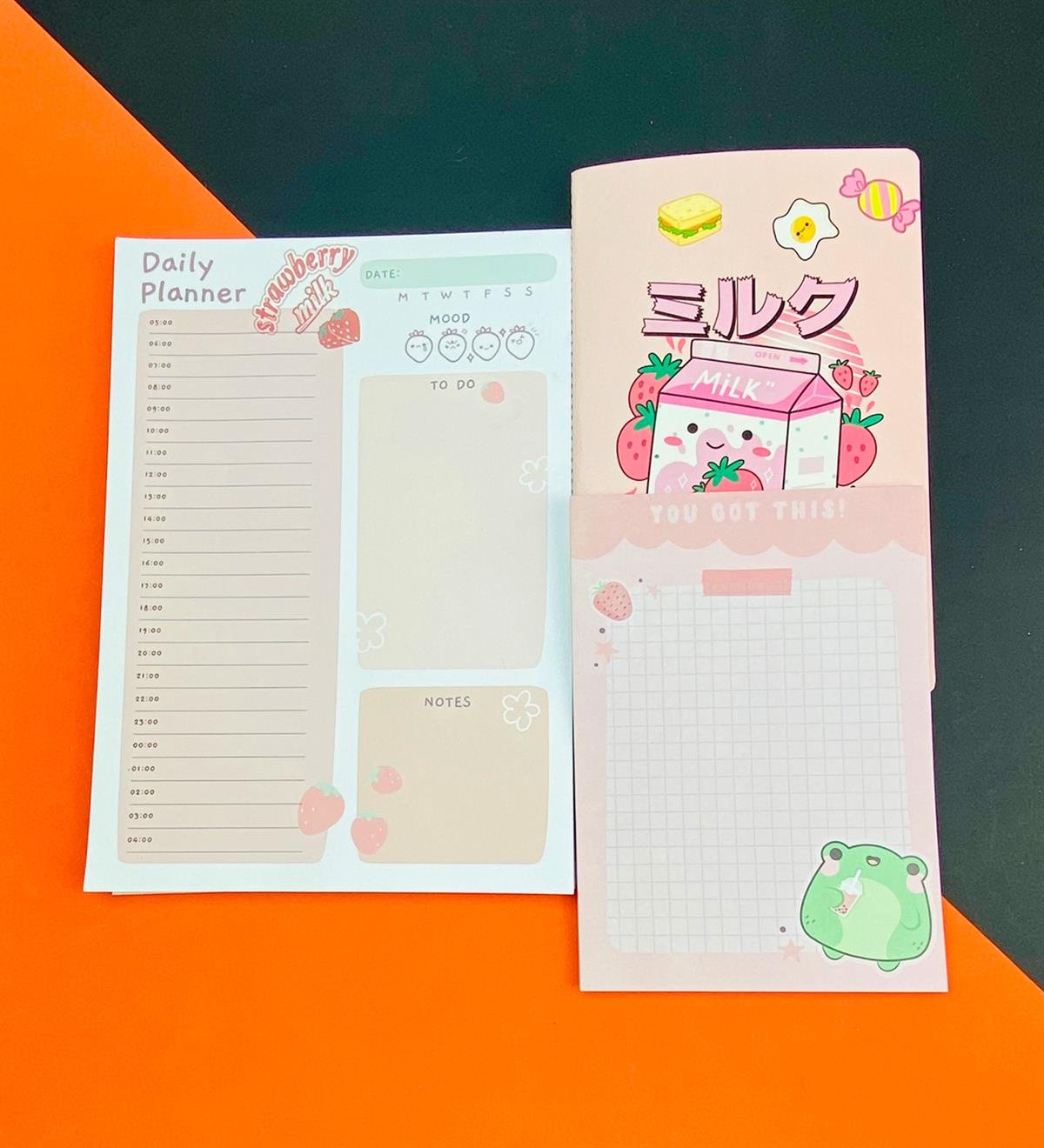 To Do List Yapılacak Listesi Dikişli Defter ve Klavye Önü Haftalık Planlayıcı Set:7giftmodaGmhs101939
