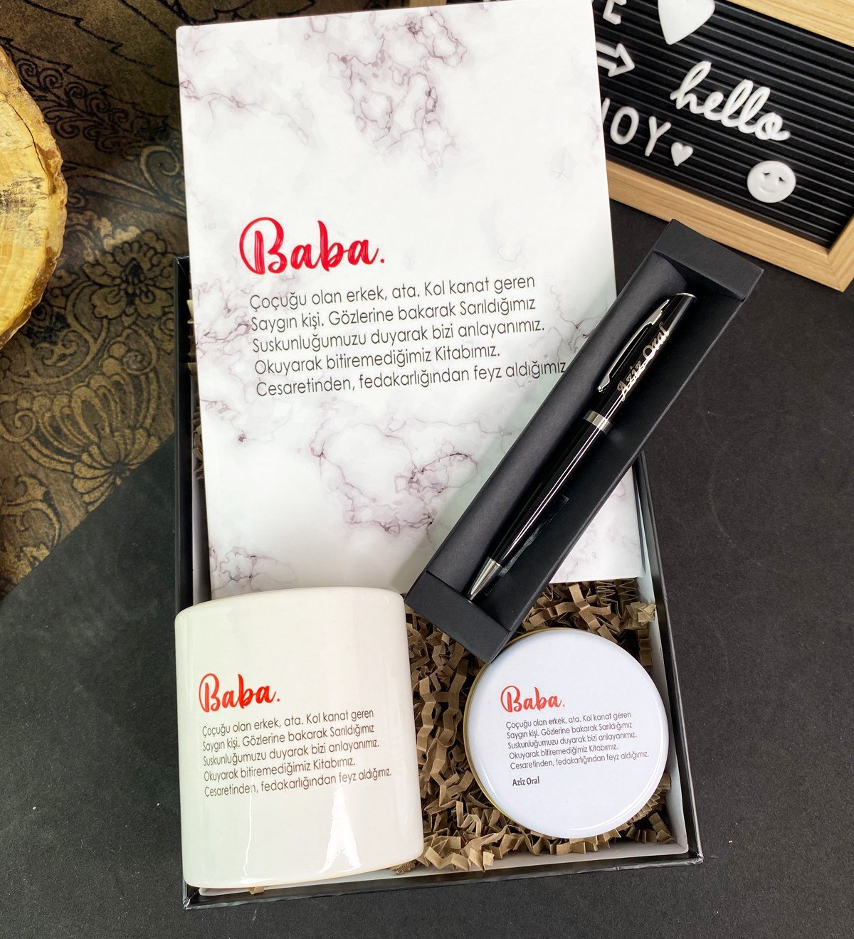 Kişiye Özel Baba Tasarımlı Hediye SetigiftmodaGmhs101724