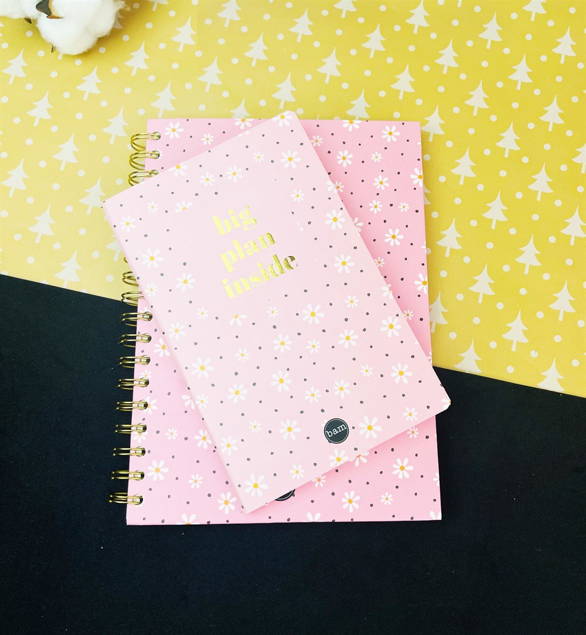 Papatya Tasarımlı Spiralli Defter Ve Terzi Dikişli Defter SetgiftmodaGmhs101573