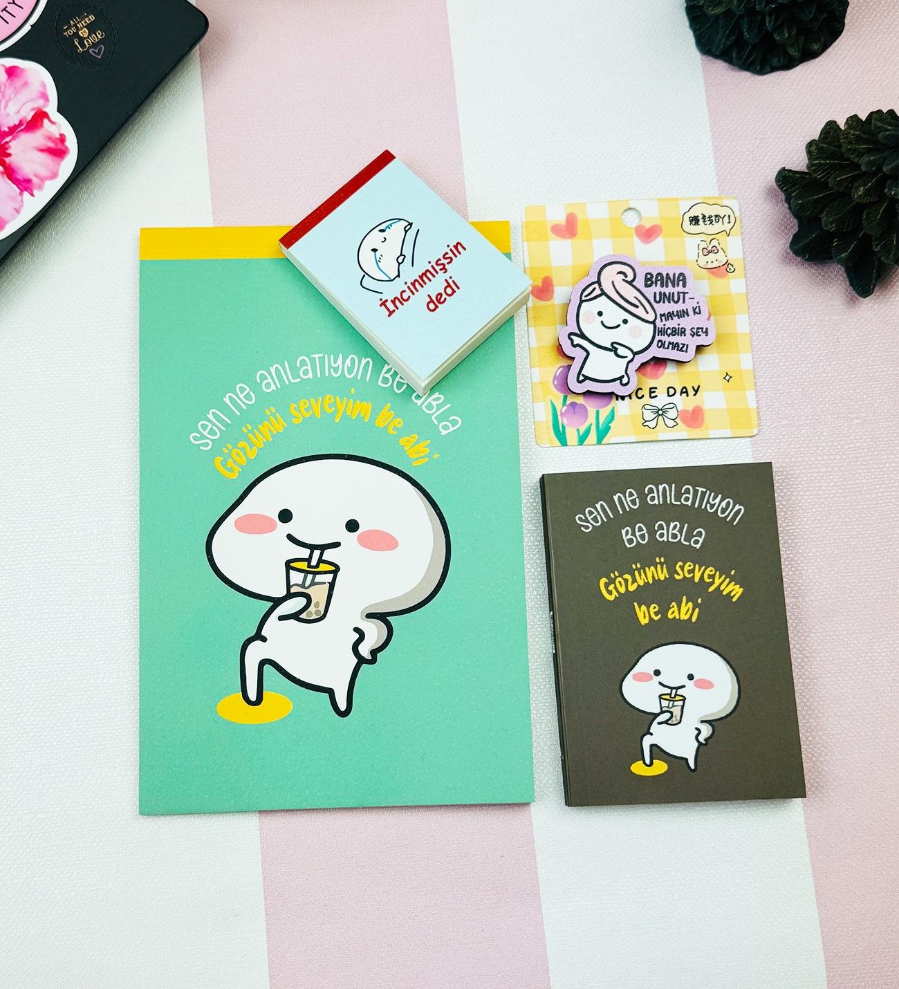 Motto Tasarımlı 4'lü Hediye Seti Seri :16giftmodaGmhs102029