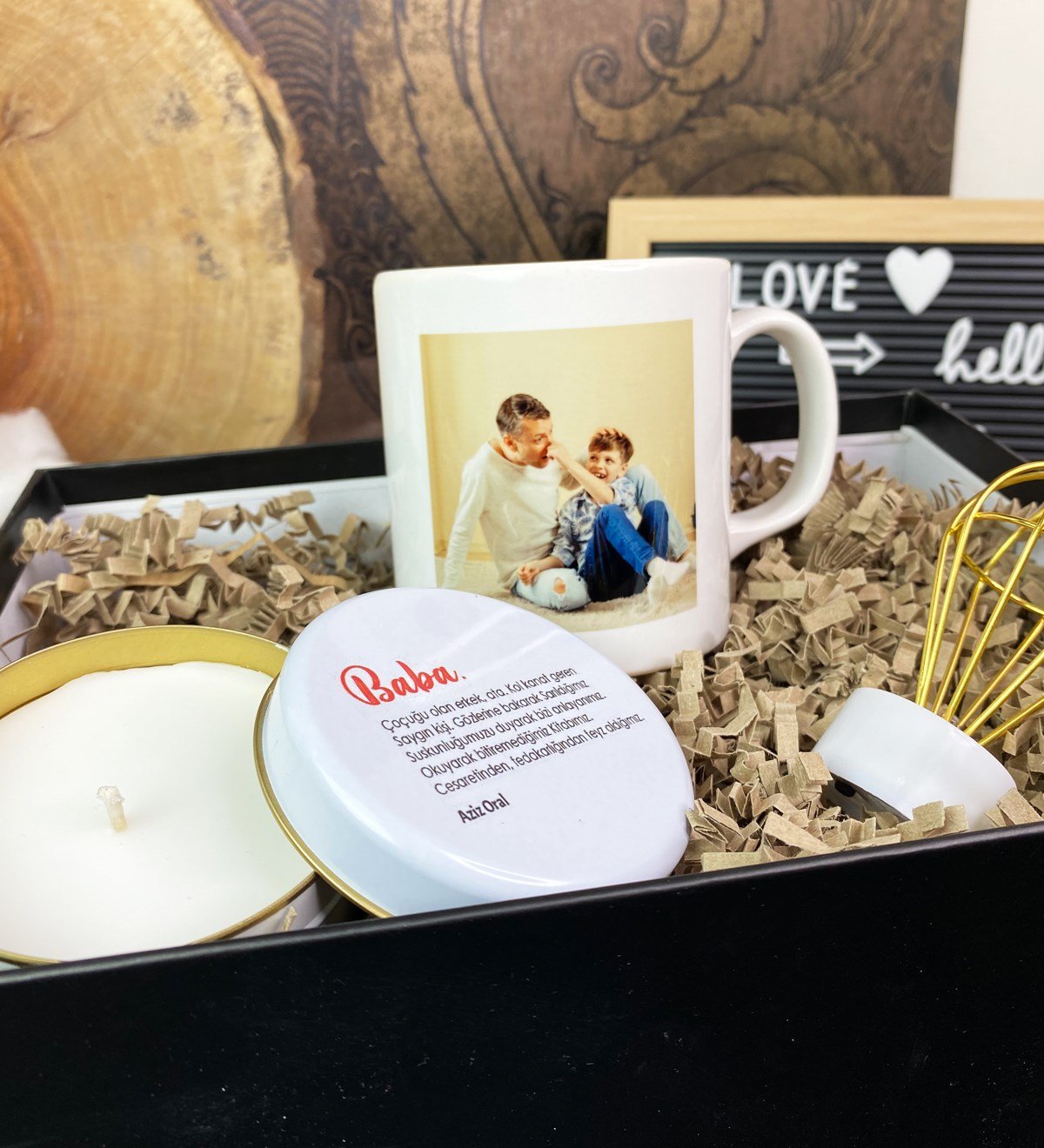 Kişiye Özel Fotoğraflı Baba Tasarımlı Hediye SetigiftmodaGmhs101701