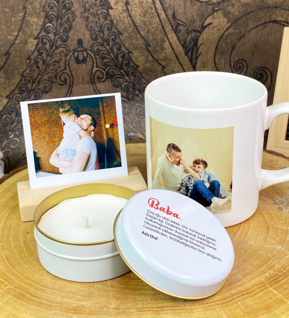 Kişiye Özel Fotoğraflı Baba Tasarımlı Mini SetgiftmodaGmhs101690