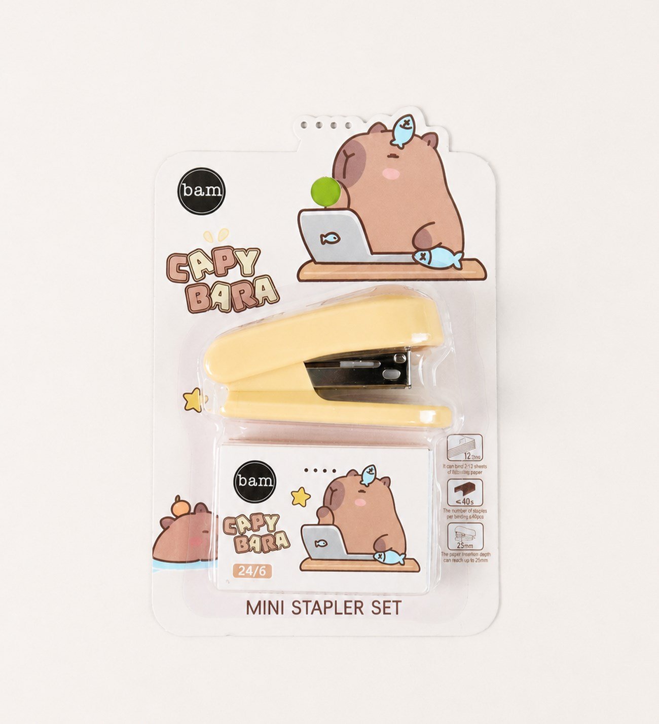 Capybara Temalı Mini Zımba ve Zımba Teli SetgiftmodaBM-2523