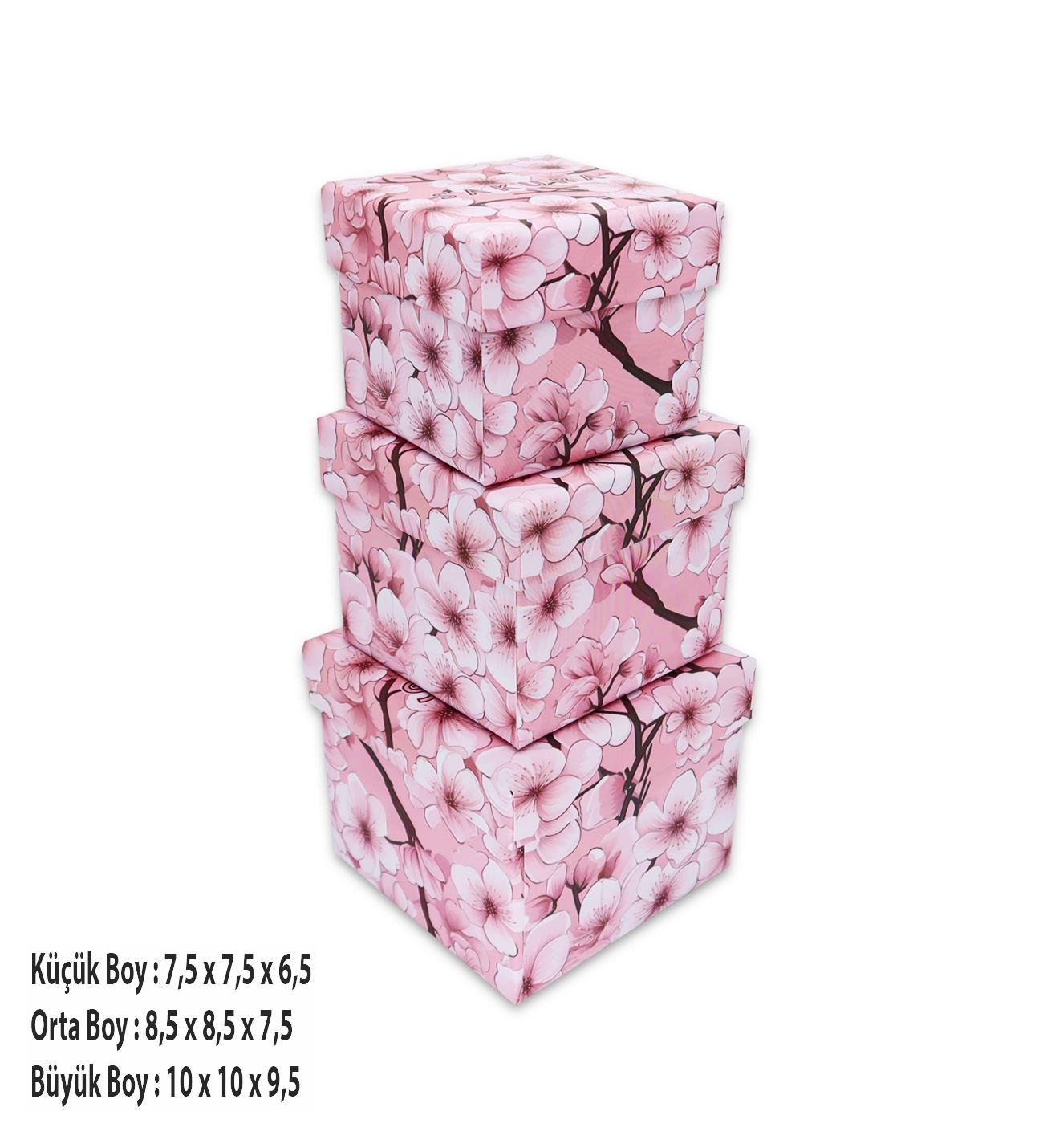 Pembe Sakura 3'lü Mini Hediye Kutusu ve Dot Defter, Doodle Book SetgiftmodaGmhs102075