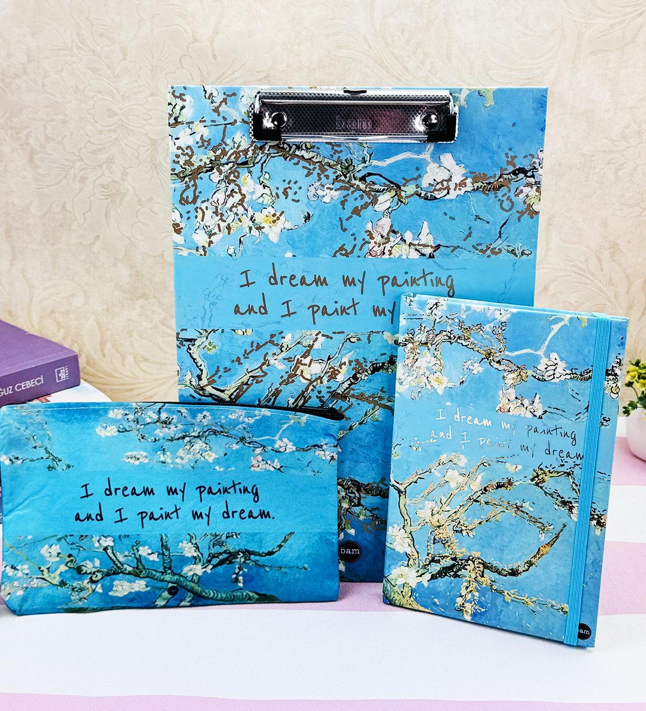 Van Gogh Badem Çiçeği V2 Tasarımlı Kırtasiye SetigiftmodaGmhs102042