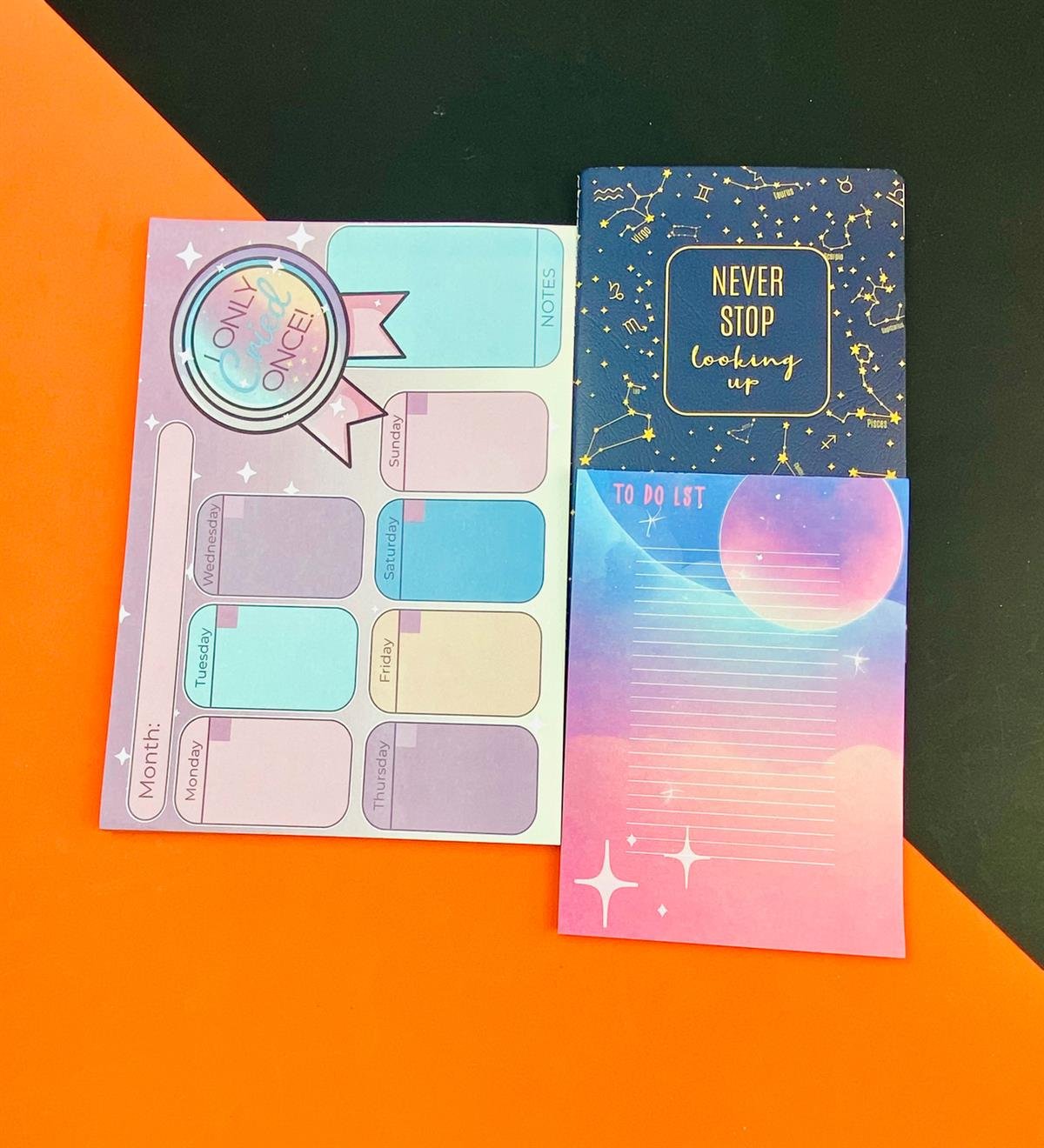 To Do List Yapılacak Listesi Dikişli Defter ve Klavye Önü Haftalık Planlayıcı Set:8giftmodaGmhs101941