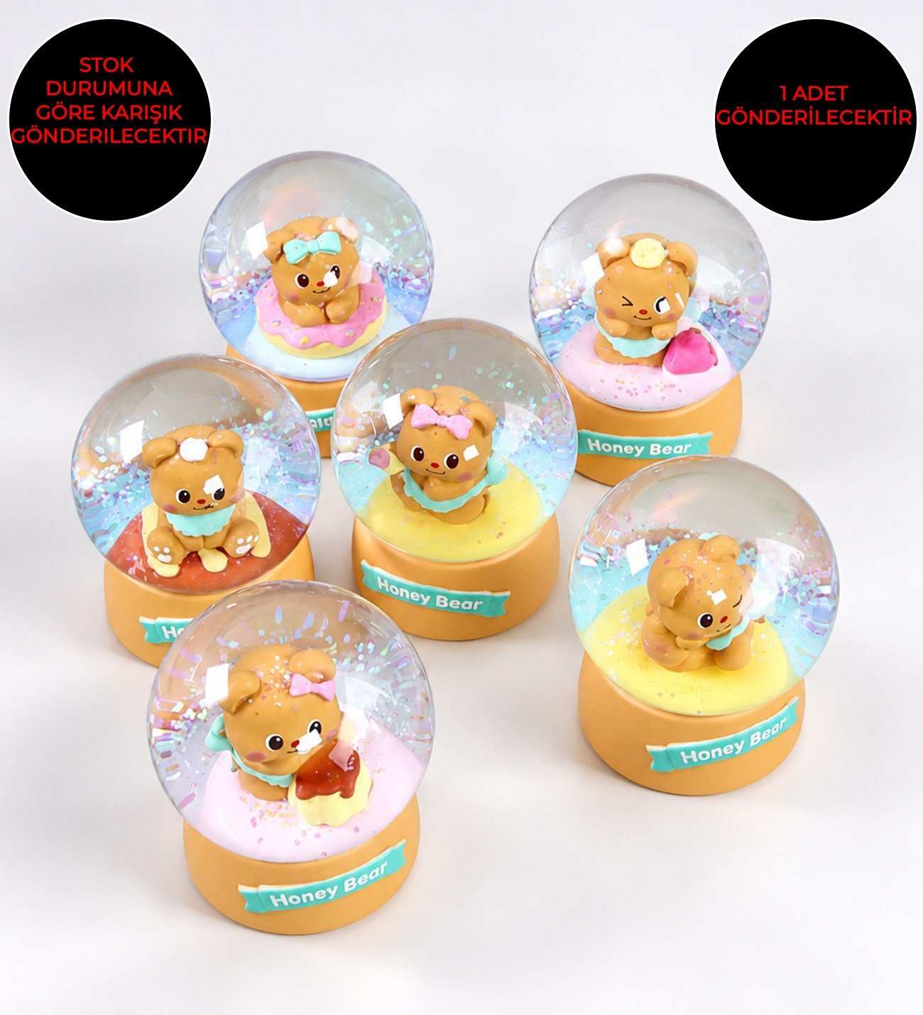  Ayıcık Midi Boy Peluşlu Işıklı Kar KüresigiftmodaBM-2718
