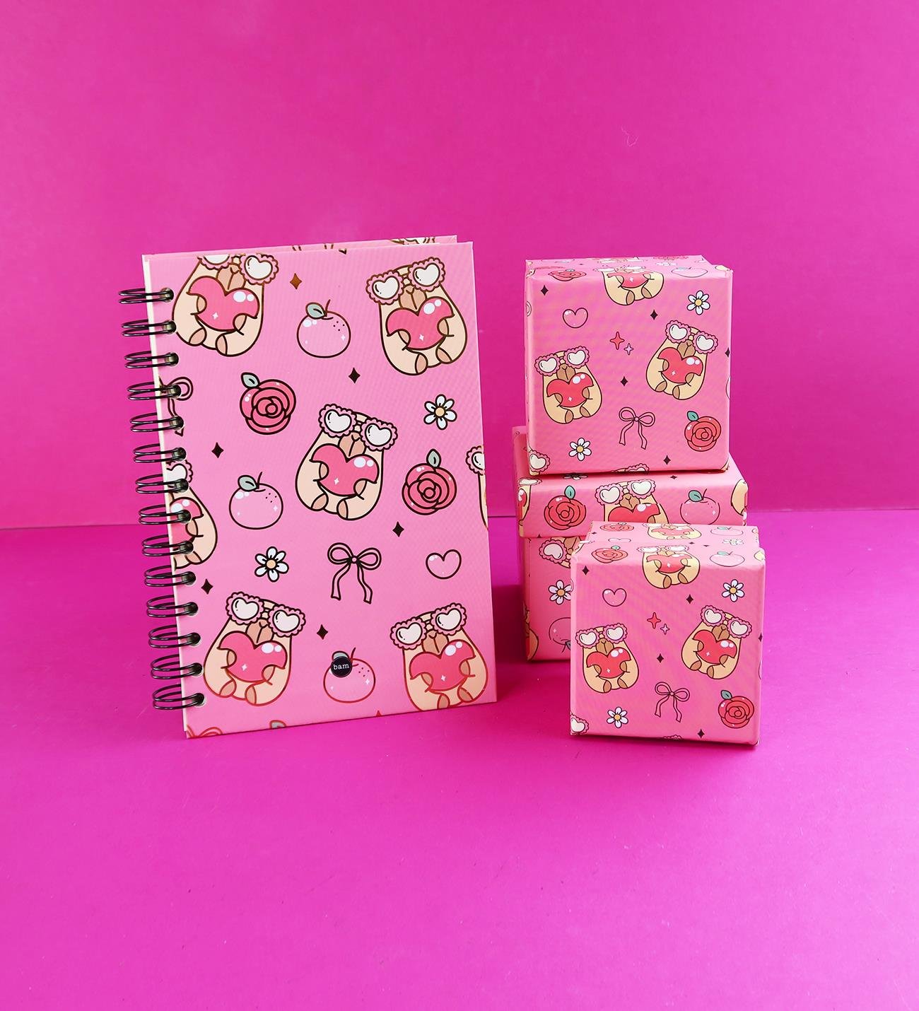 Capybara Fiyonk 3'lü Mini Hediye Kutusu ve Dot Defter, Doodle Book SetgiftmodaGmhs102073