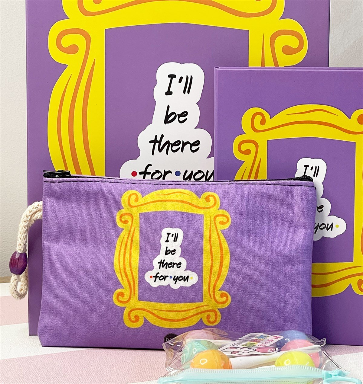 Seninin İçin Orda Olacağım Tasarımlı Sekreterlik Kalemlik Defter Ve Lolipop KalemgiftmodaGmhs101190