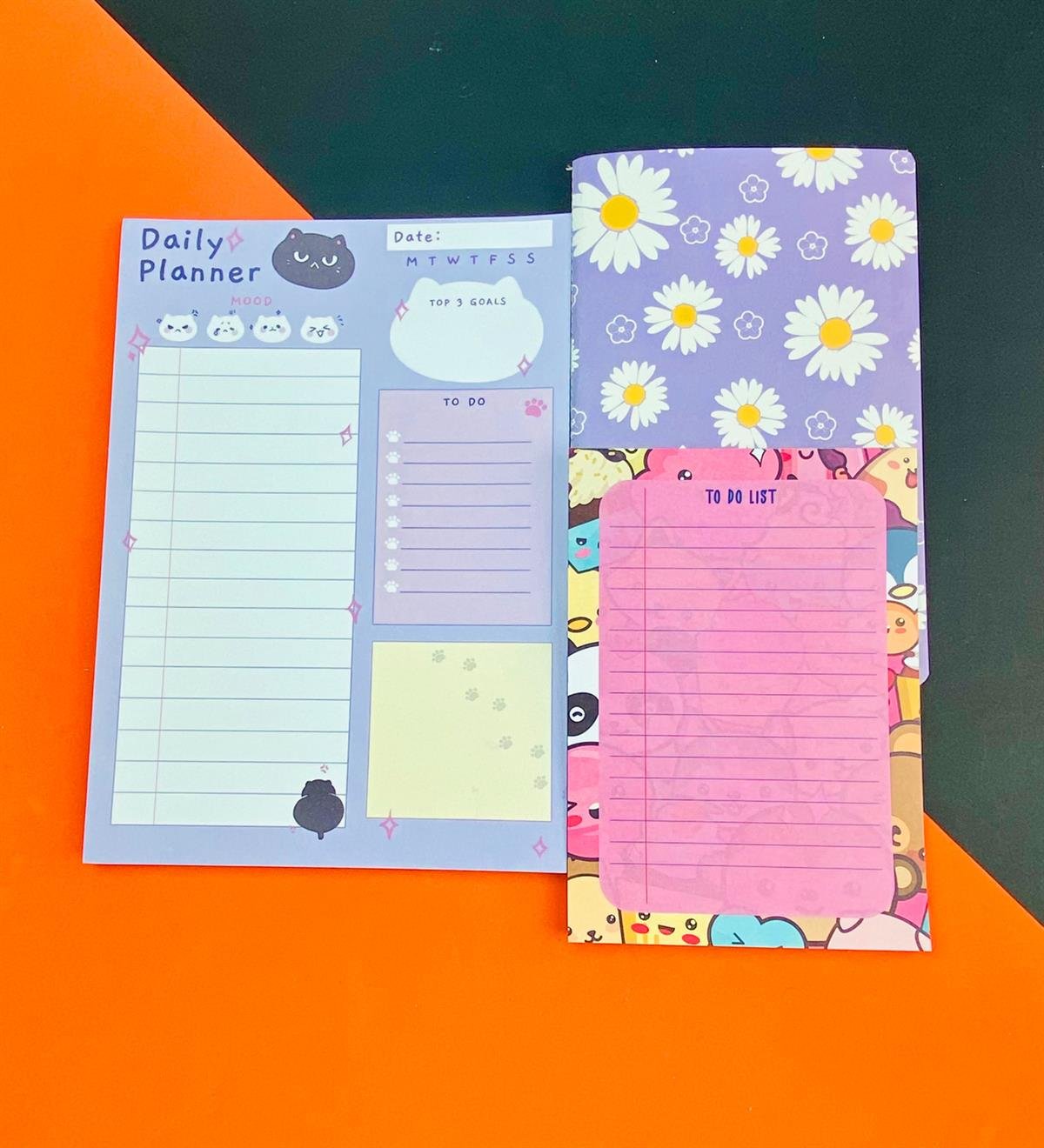 To Do List Yapılacak Listesi Dikişli Defter ve Klavye Önü Haftalık Planlayıcı Set:9giftmodaGmhs101943