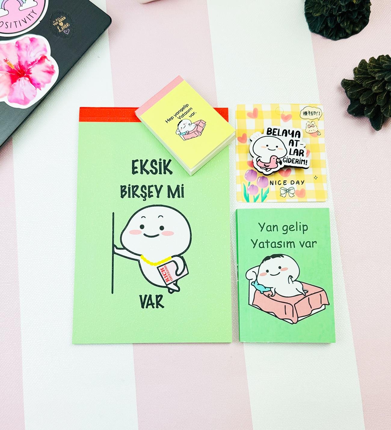 Motto Tasarımlı 4'lü Hediye Seti Seri :9giftmodaGmhs102022