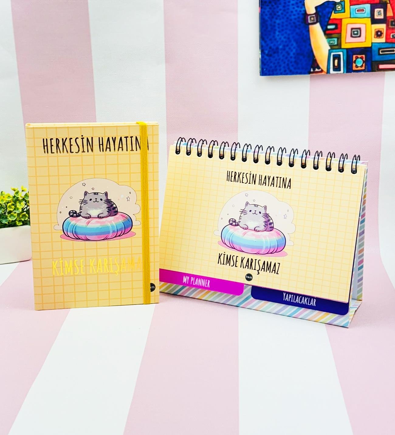 Herkesin Hayatına Kimse Karışamaz Yeni Nesil Masa Üsü Planner Ve Lastikli Defter SetgiftmodaGmhs102011