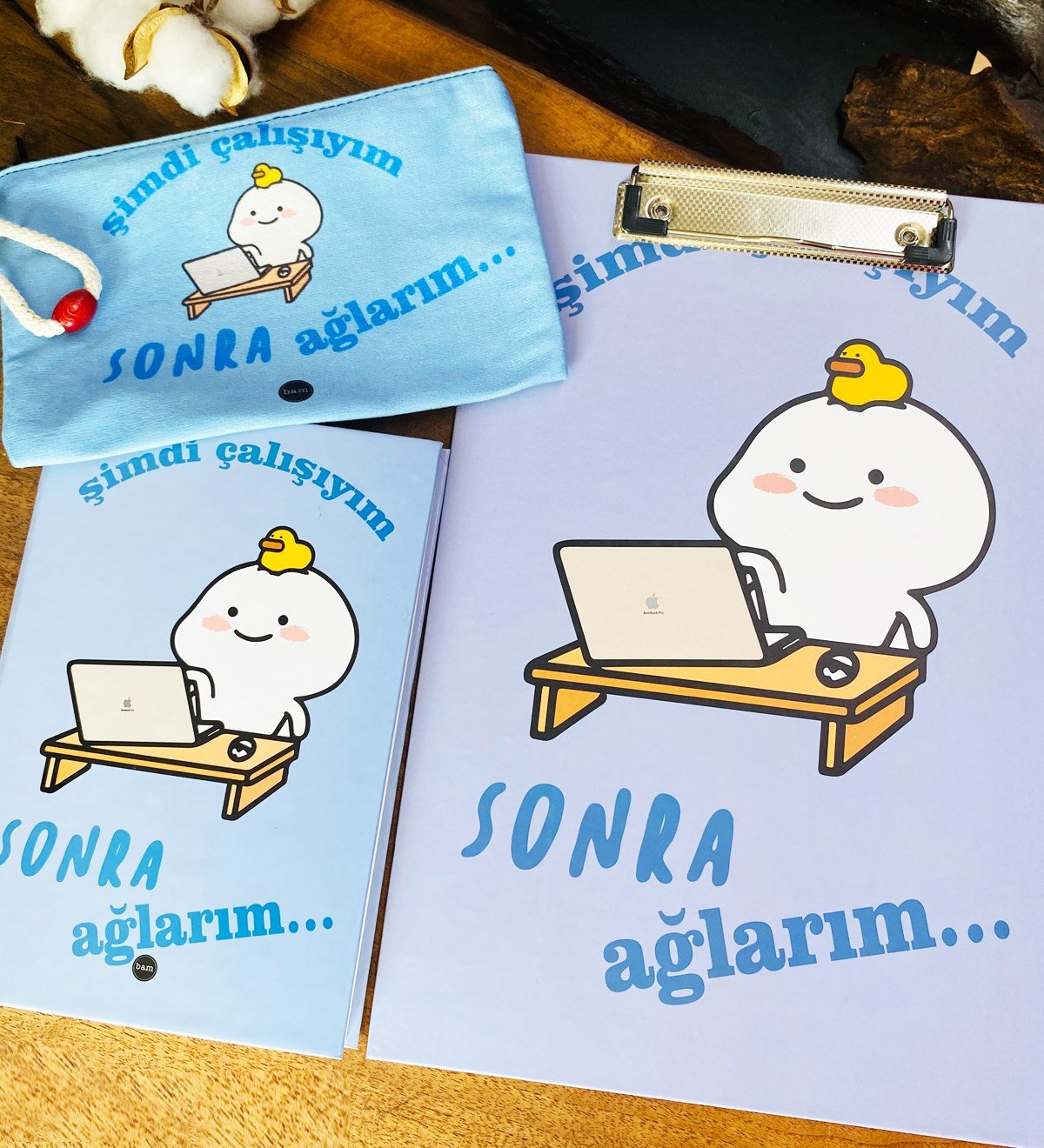 Paketli Şimdi Çalışıyım Sonra Ağlarım Sekreterlik Defter Kalemlik Hediye SetigiftmodaGmhs101751
