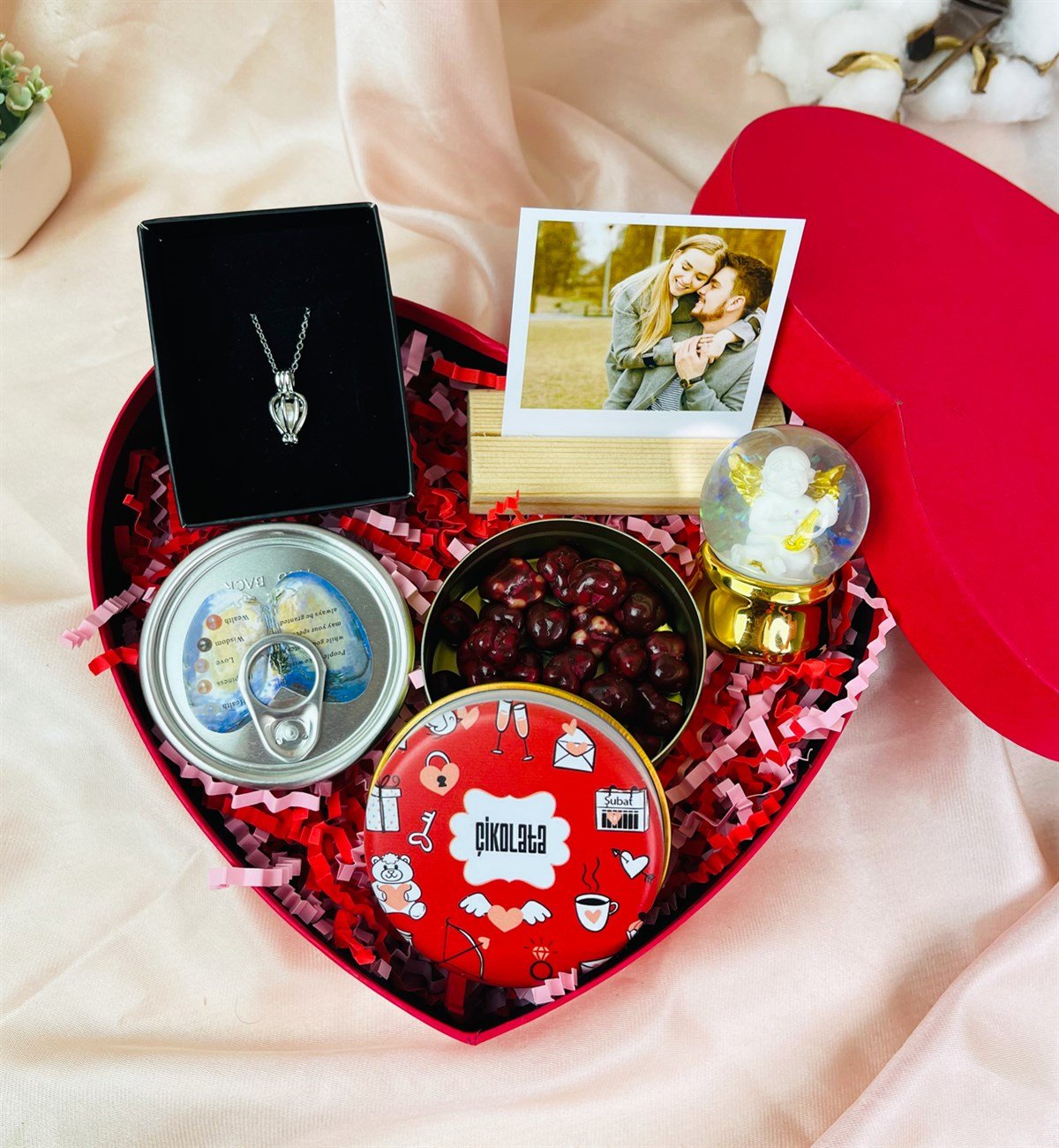 Kişiye Özel Ahşa Fotoğraflı Standlı Sevgiliye Hediye Seti giftmodaGmhs101549