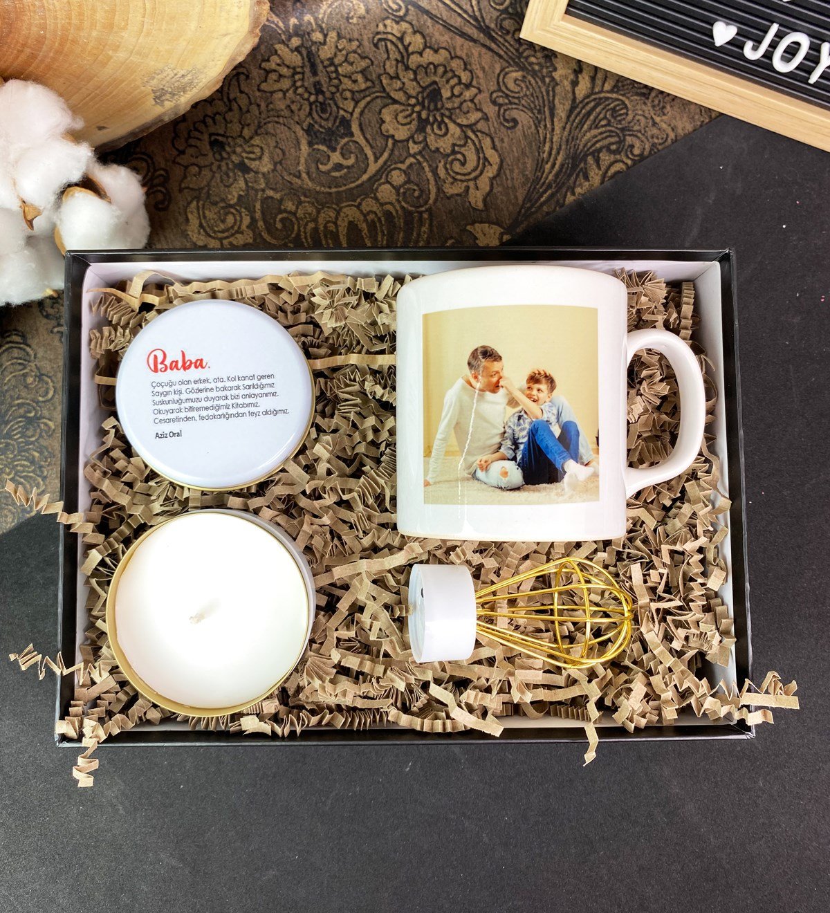 Kişiye Özel Fotoğraflı Baba Tasarımlı Hediye SetigiftmodaGmhs101701