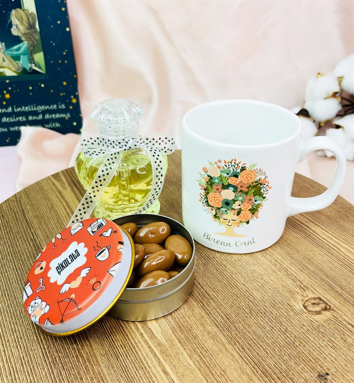 Kişiye Özel Çiçek Kadın Tasarımlı Kadınlara Özel Hediye SetigiftmodaGmhs101577