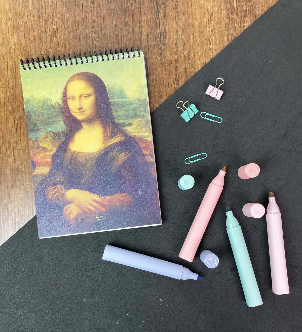 A5 Sketch Book Eskiz Defteri Ve 4'lü Morandi Tarzı Soft Keçeli Kalem giftmodaGmhs101796-Monalisa