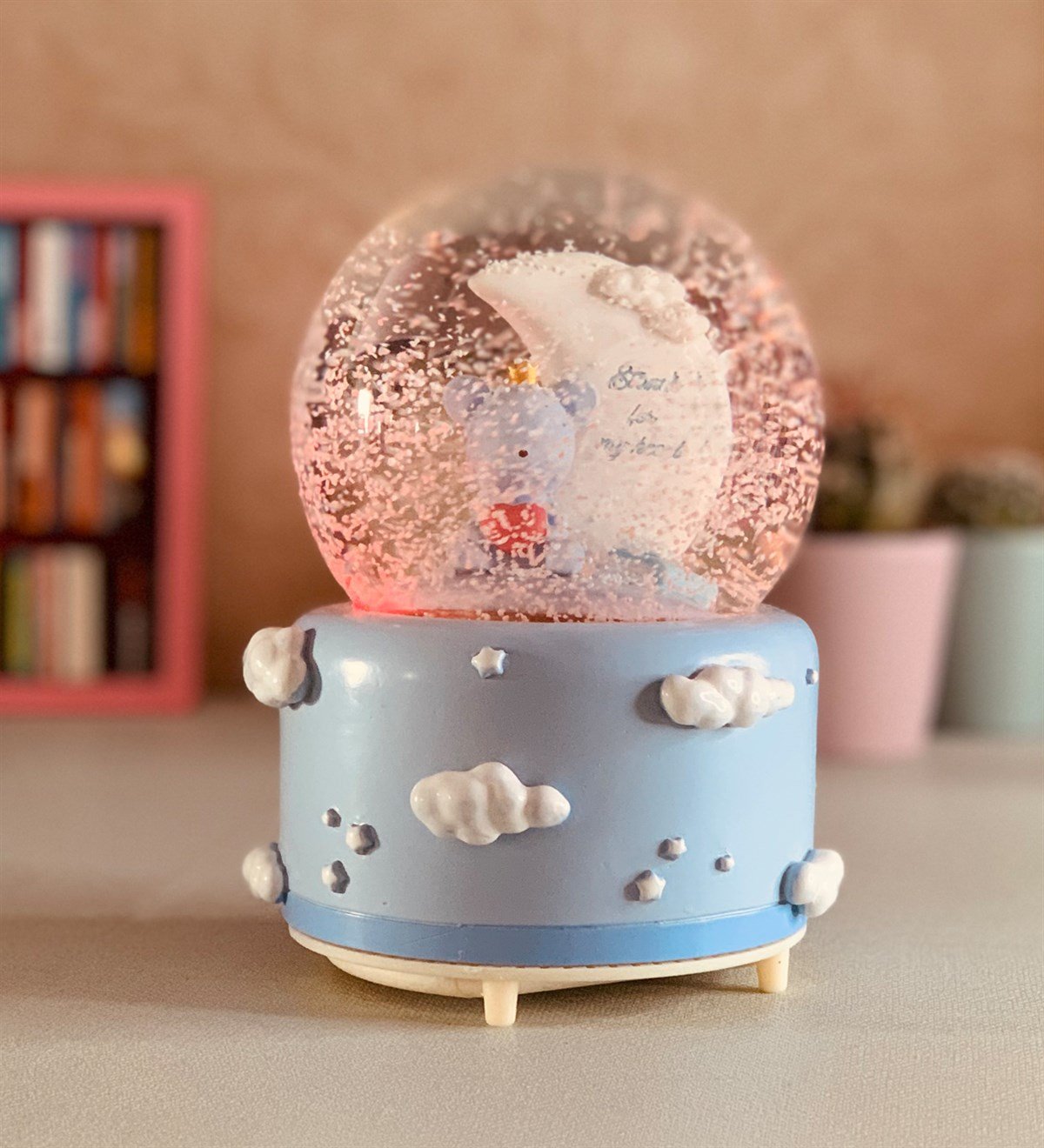 Hoş Geldin Bebek Mavi Erkek Kar Küresi Büyük BoyGiftmodaGm-2061-B