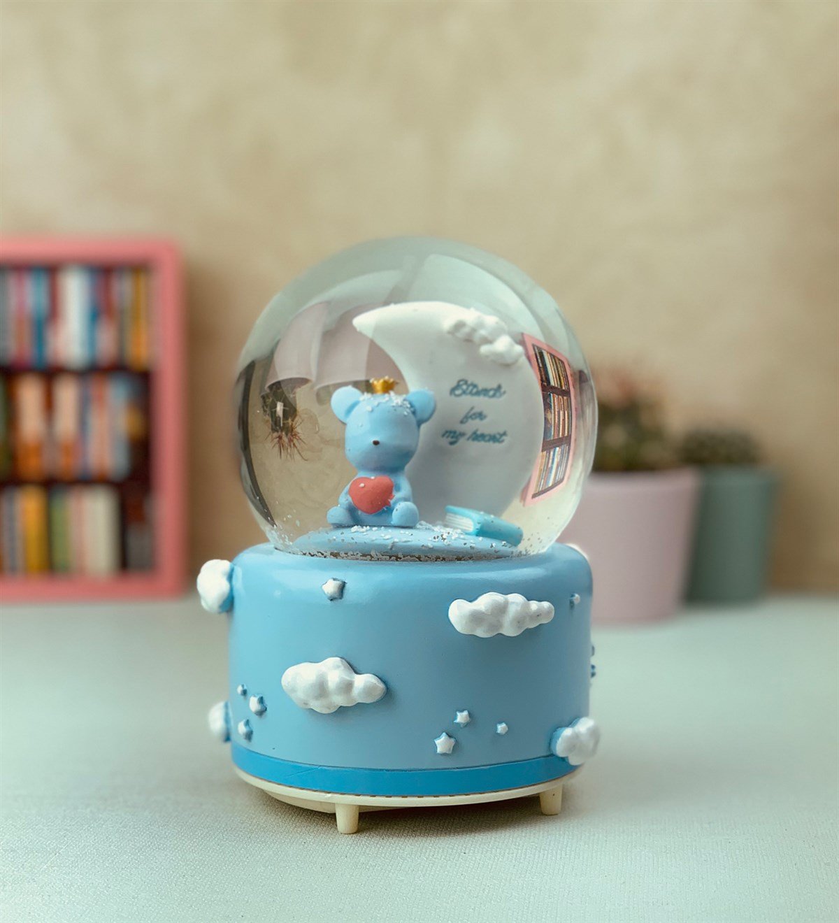 Hoş Geldin Bebek Mavi Erkek Kar Küresi Büyük BoyGiftmodaGm-2061-B