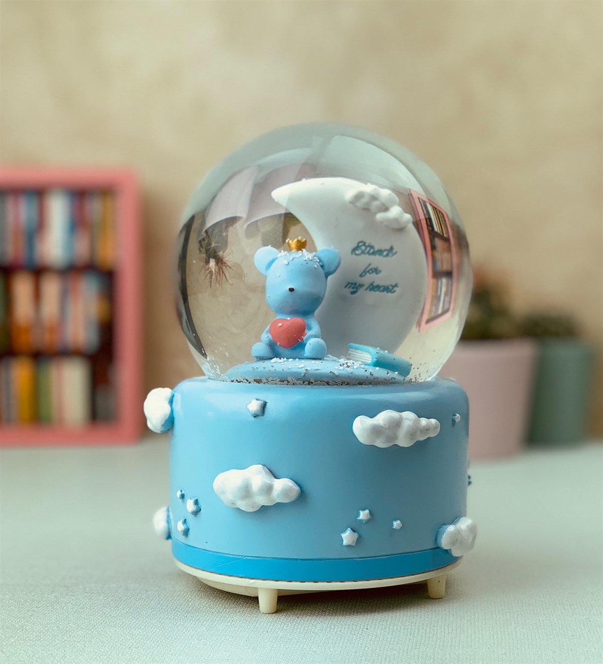 Hoş Geldin Bebek Mavi Erkek Kar Küresi Büyük BoyGiftmodaGm-2061-B