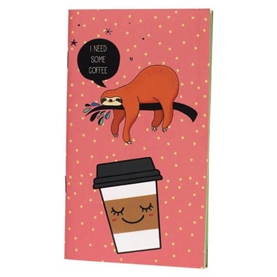 I Need Coffee Renkli Yapraklı Defter