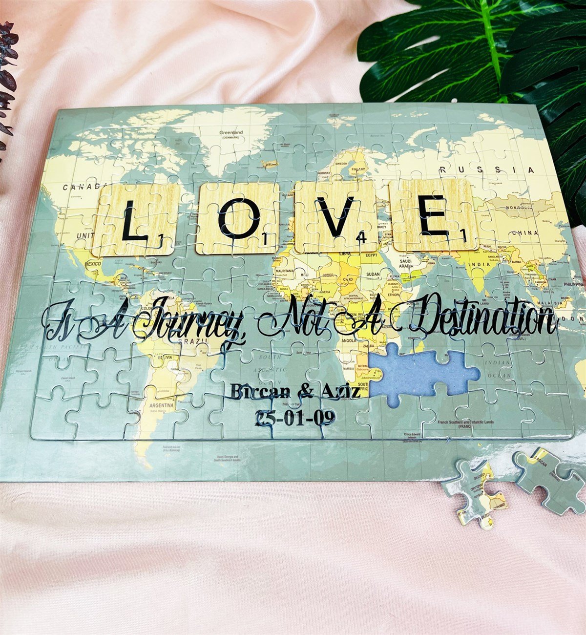 Kişiye Özel Love Travel Journal Tasarımlı 99 Parça PuzzlegiftmodaGmig000053