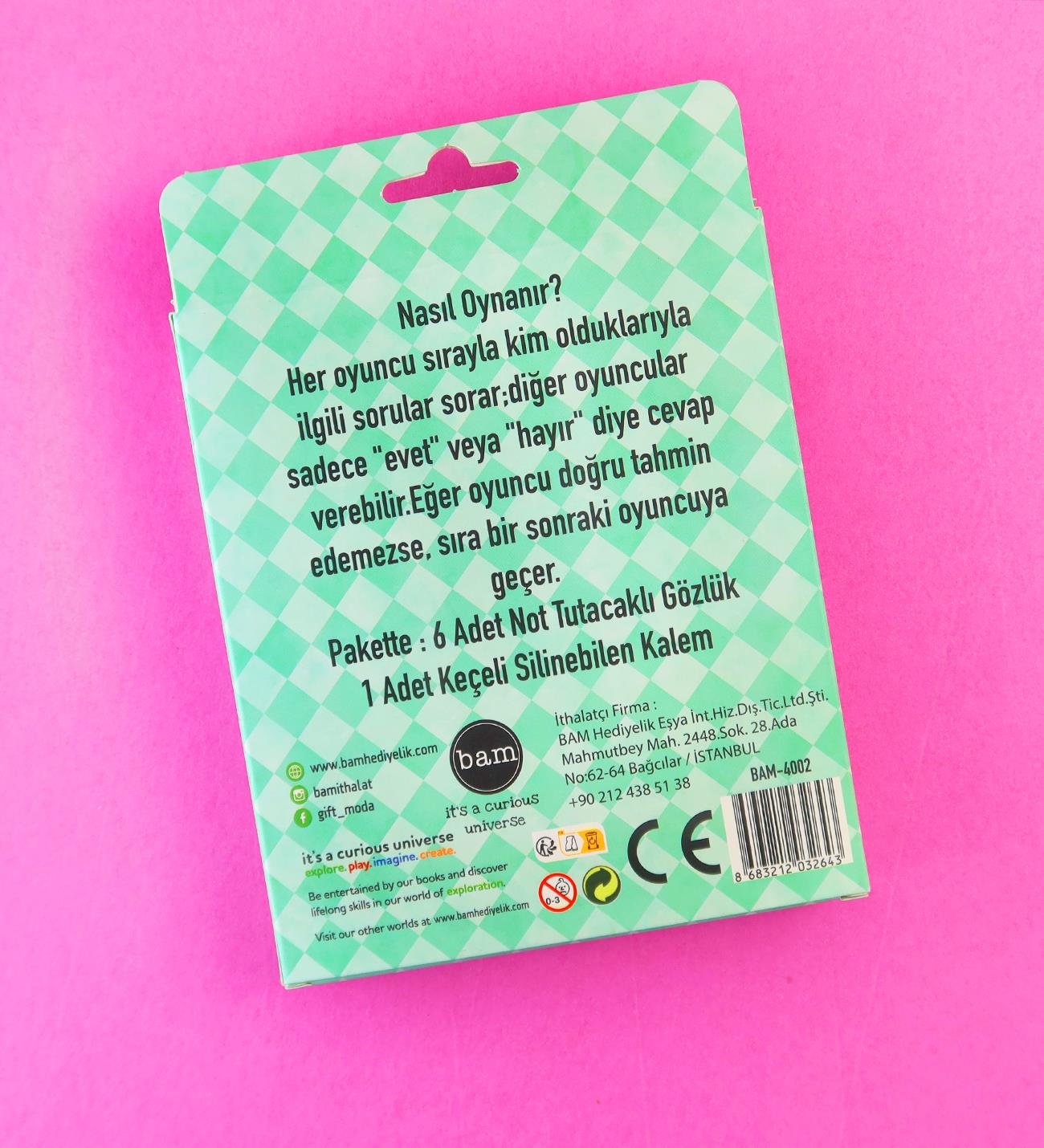 Bil Bakalım Ben Kimim? – Silinebilir Kalemli Eğlenceli Tahmin Oyunu (2–6 Oyuncu)giftmodaBam-4002