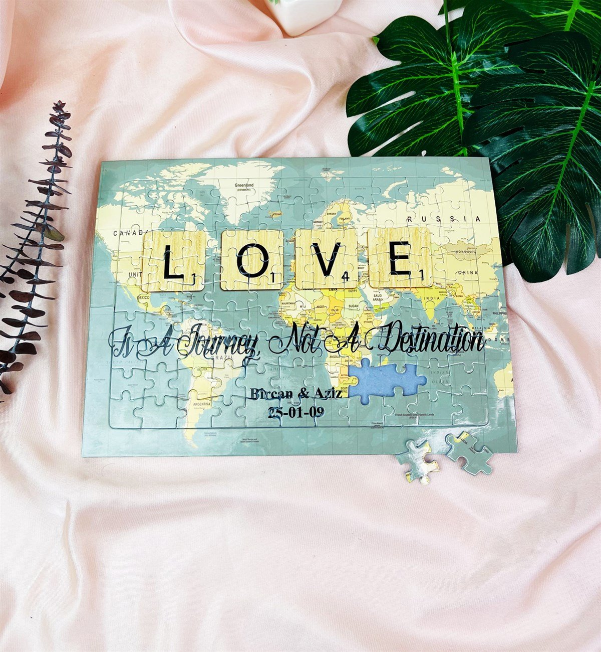 Kişiye Özel Love Travel Journal Tasarımlı 99 Parça PuzzlegiftmodaGmig000053