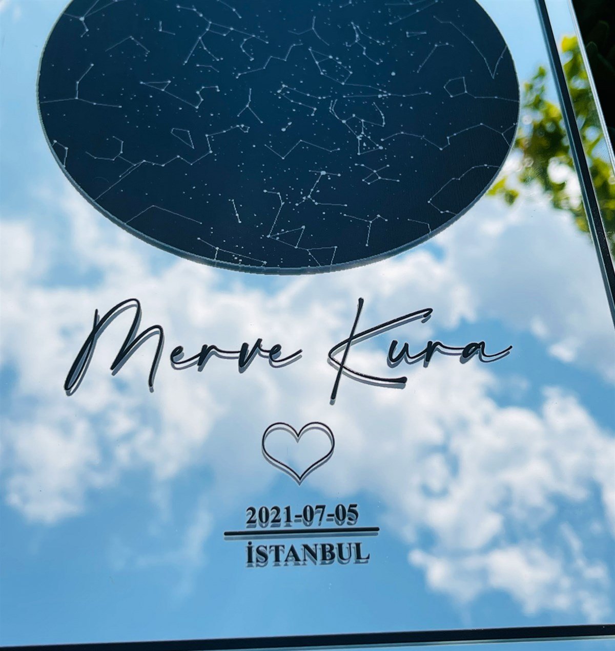 Kişiye Özel Yıldız Haritası Tasarımlı AynaGiftmodaGmig000044
