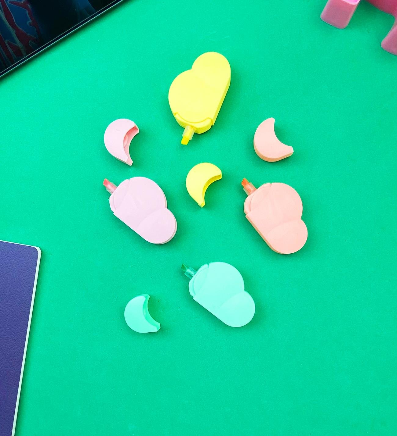 Bulut Tasarımlı 4'lü Fosforlu KalemgiftmodaBM-1003