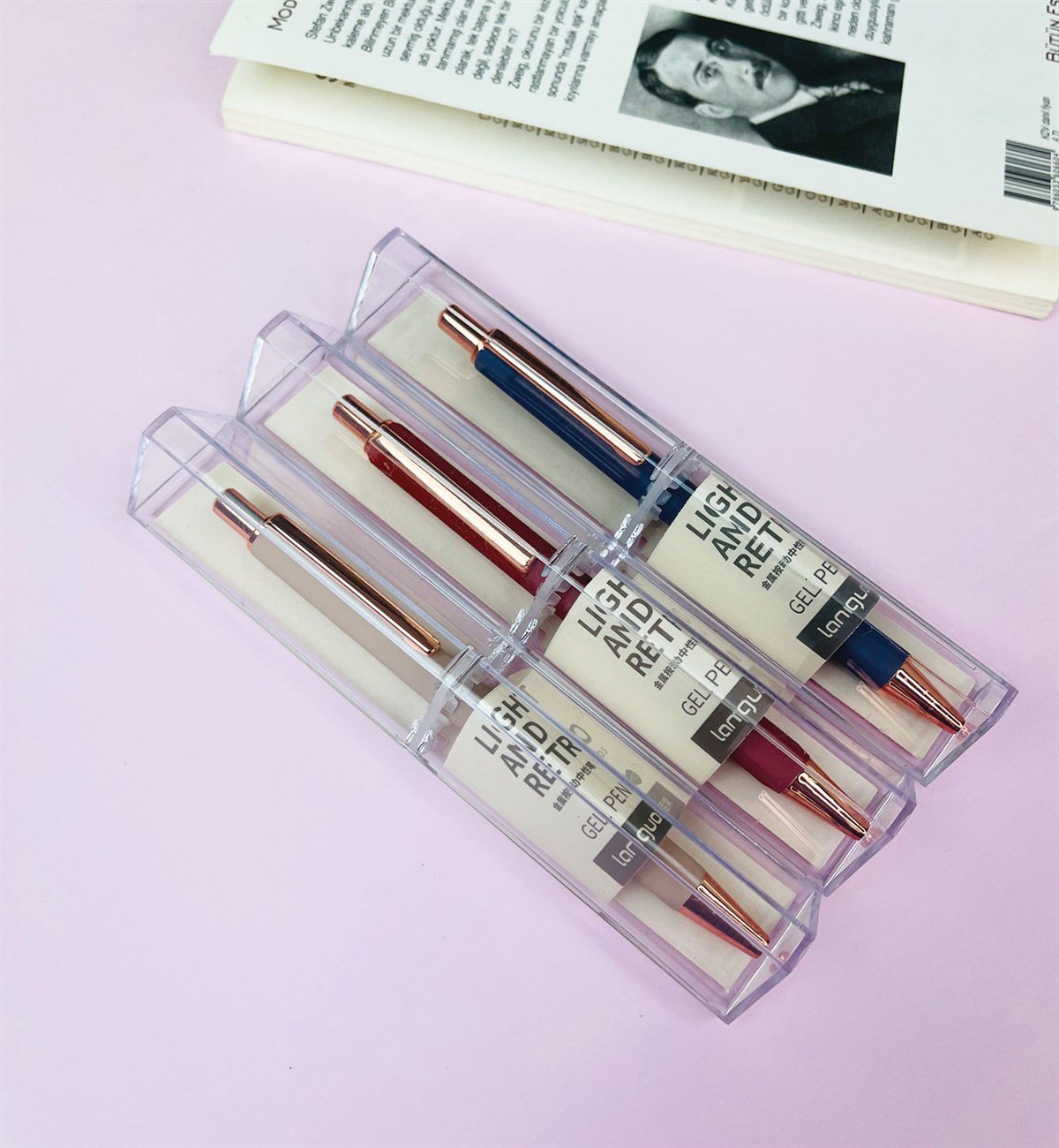 Kişiye Özel Morandi Style Siyah Jel kalemgiftmodaGm-4317-K