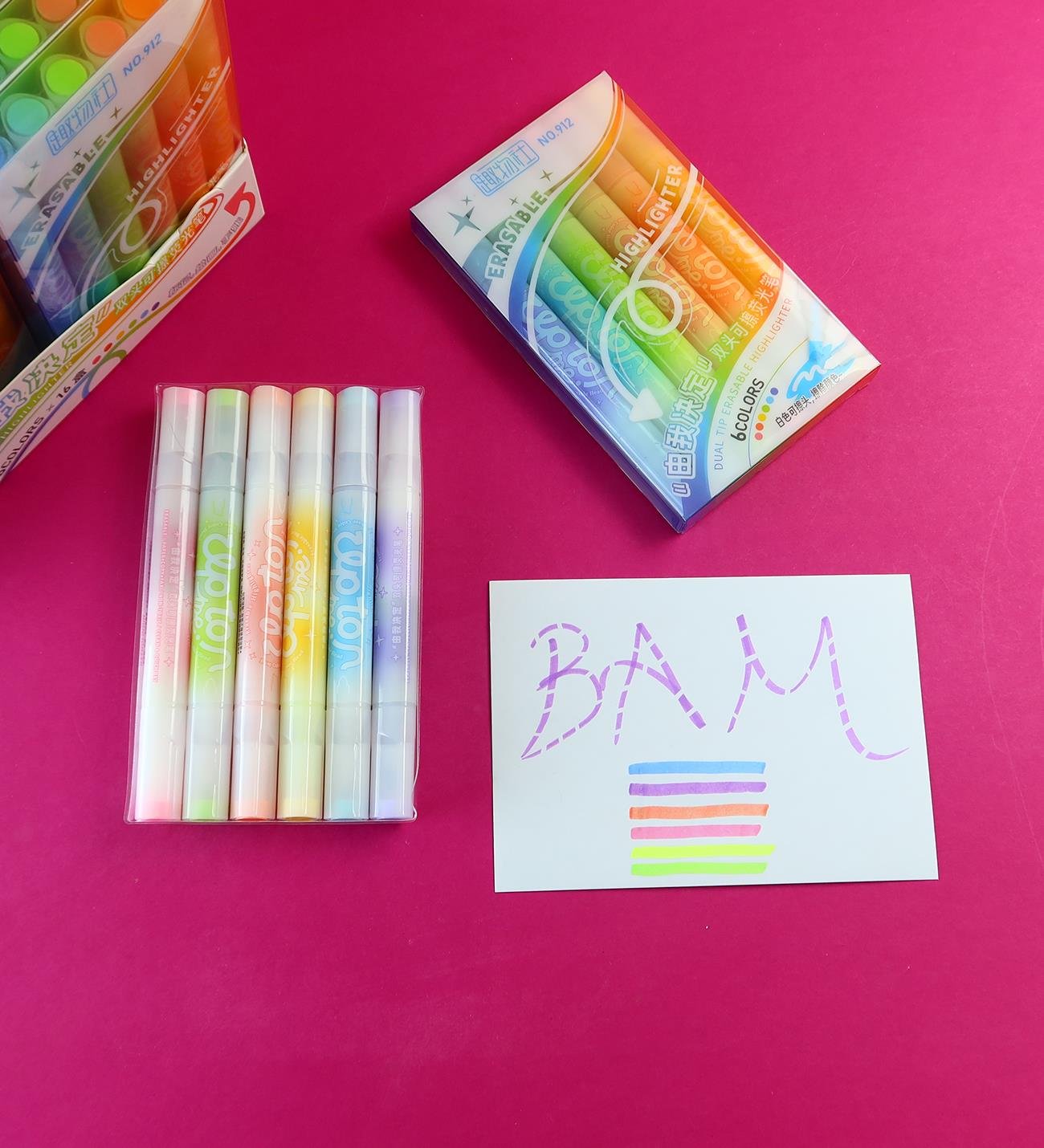 Silinebilir Fosforlu Kalem Seti – 6 RenkgiftmodaBM-2184