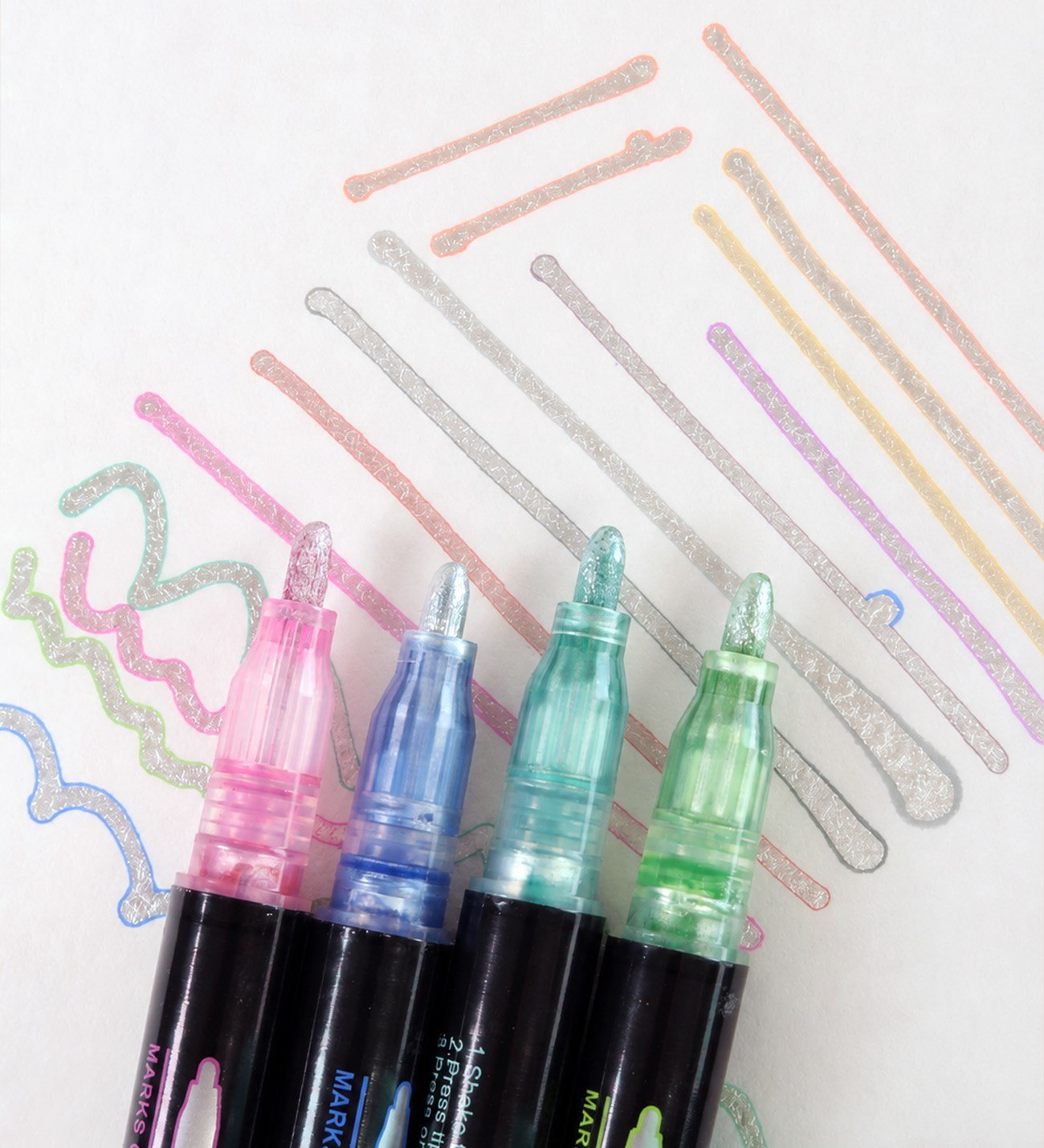 12 Renk Gümüş Yaldızlı Marker SetgiftmodaBM-2510