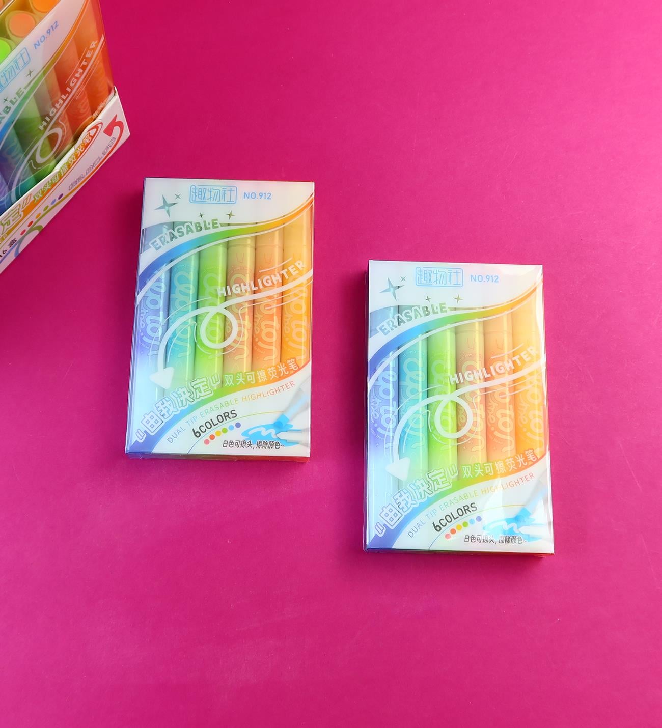 Silinebilir Fosforlu Kalem Seti – 6 RenkgiftmodaBM-2184