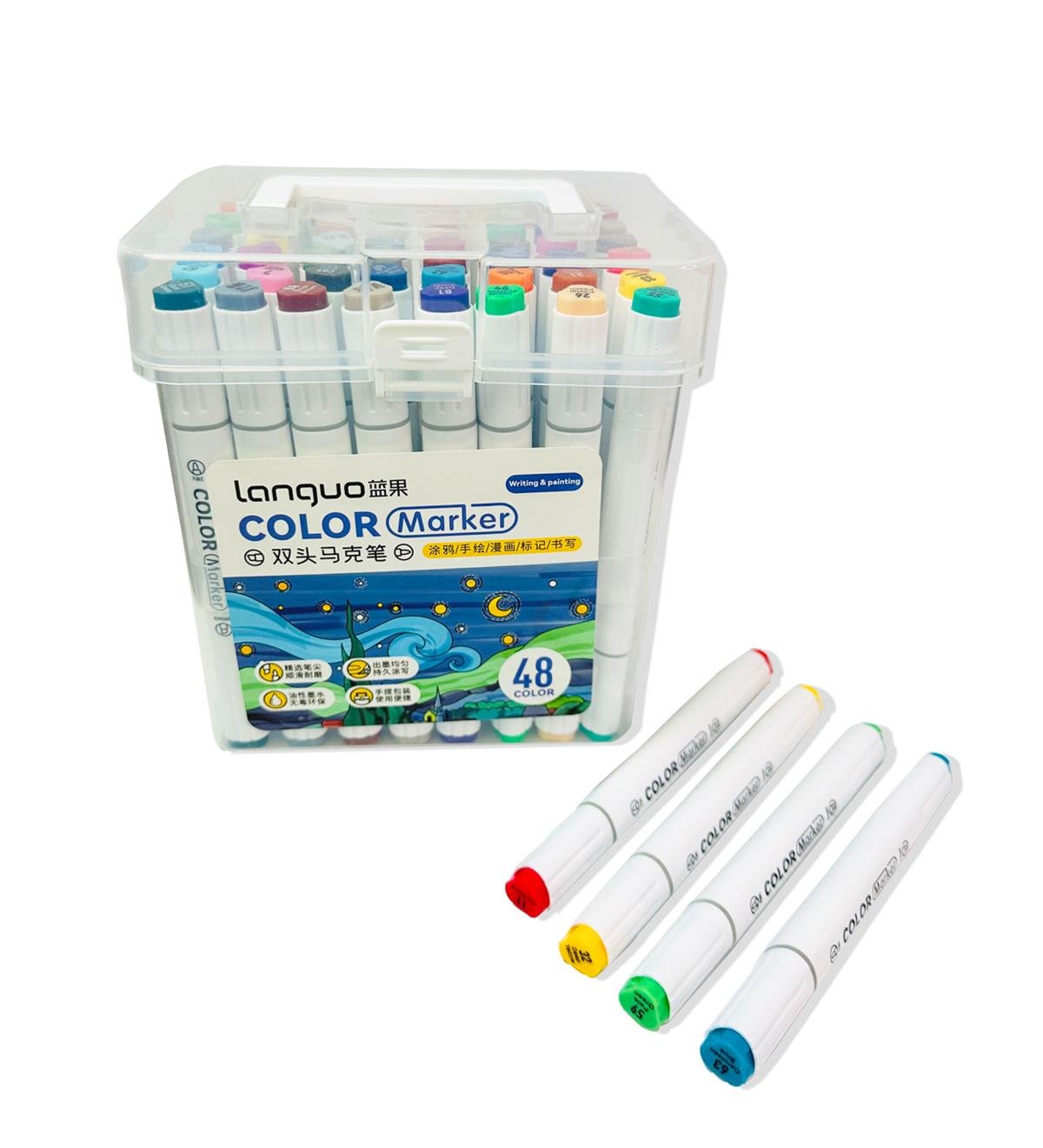 Languo Çift Taraflı 48lı Marker Kalem SetgiftmodaGm-5112