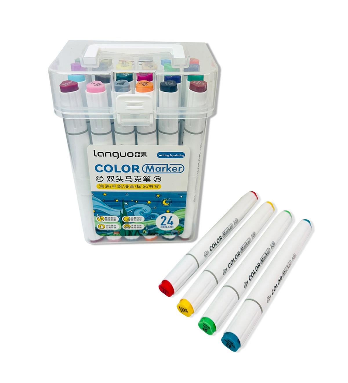 Languo Çift Taraflı 24lü Marker Kalem SetgiftmodaGm-5115